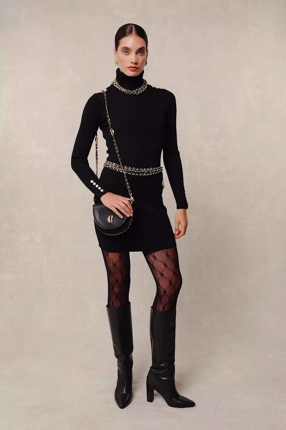 Kensington Mini Dress (Black) - Image 5