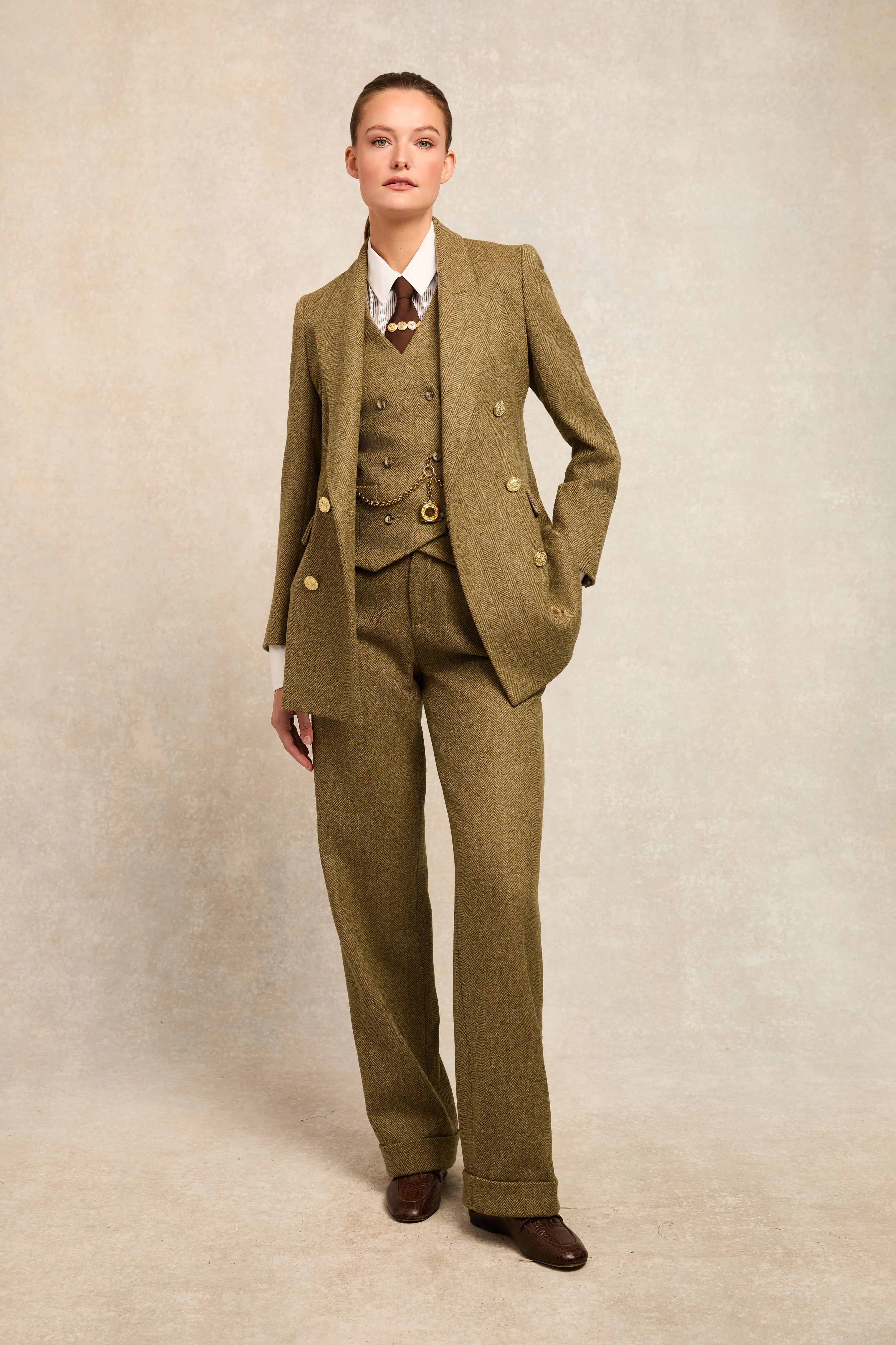 Kensington Waistcoat (Moss Herringbone) - Image 3