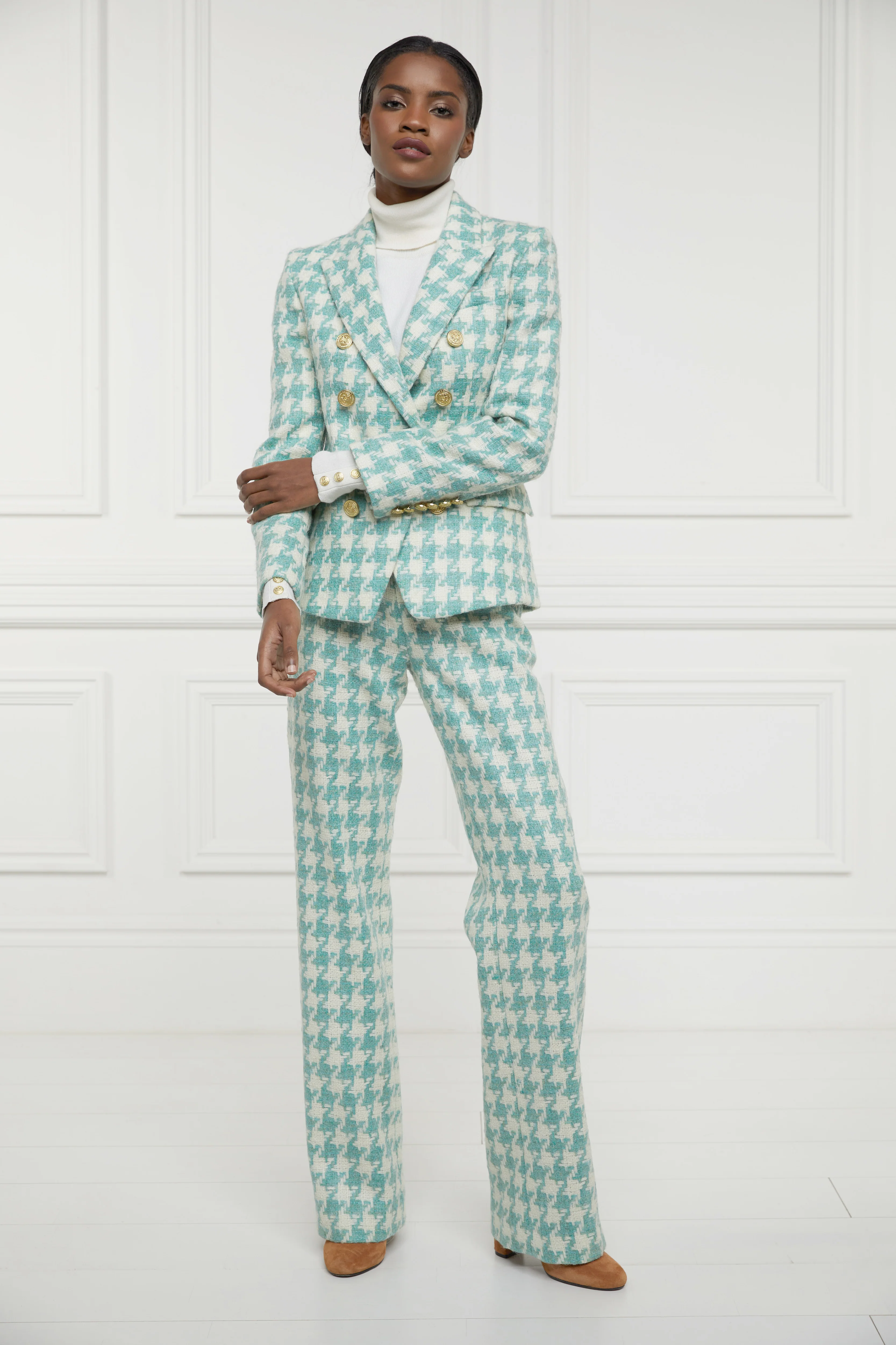 Knightsbridge Blazer (Large Scale Teal Houndstooth) - Image 3
