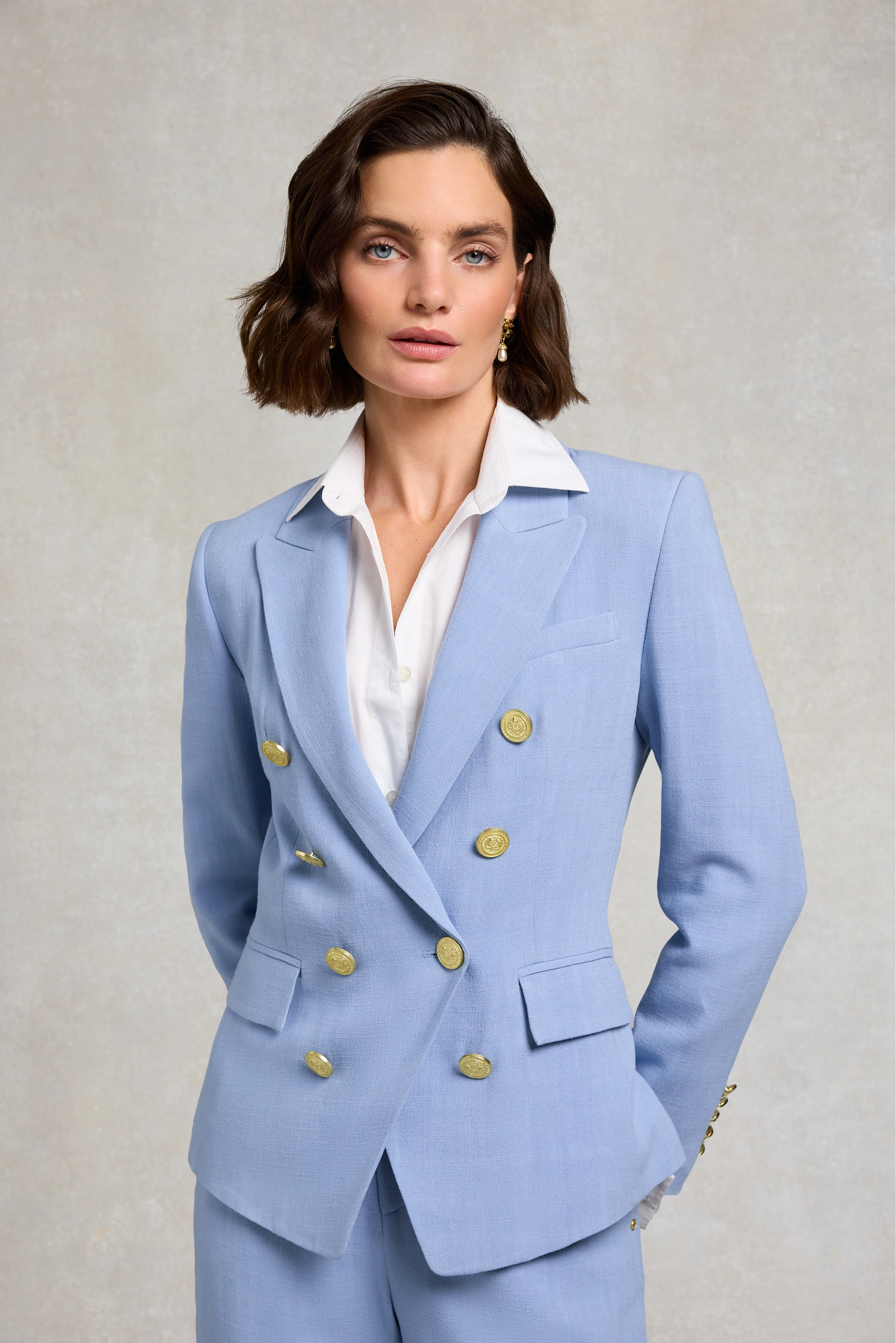 Knightsbridge Blazer (Ice Blue Linen)