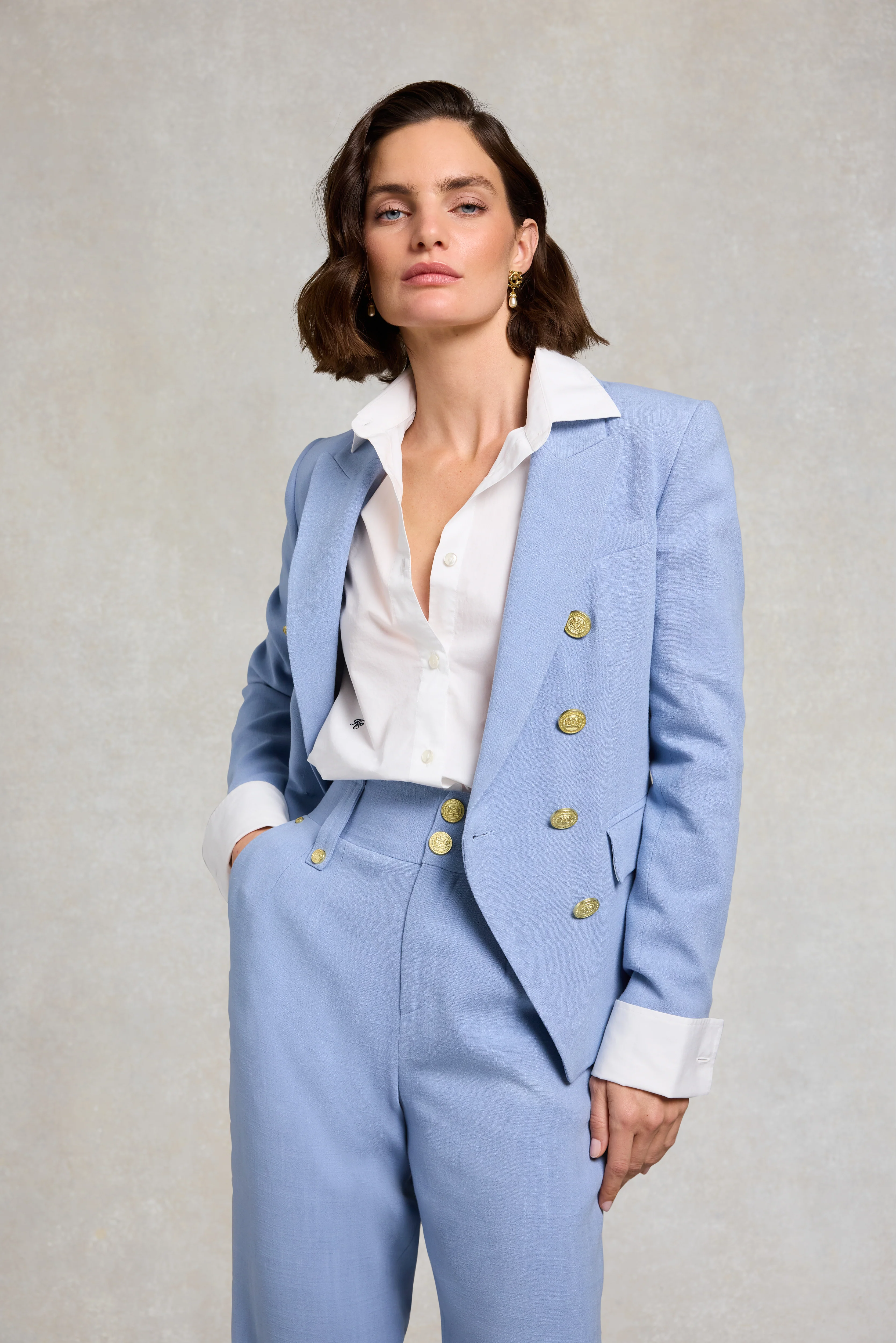 Knightsbridge Blazer (Ice Blue Linen) - Image 3