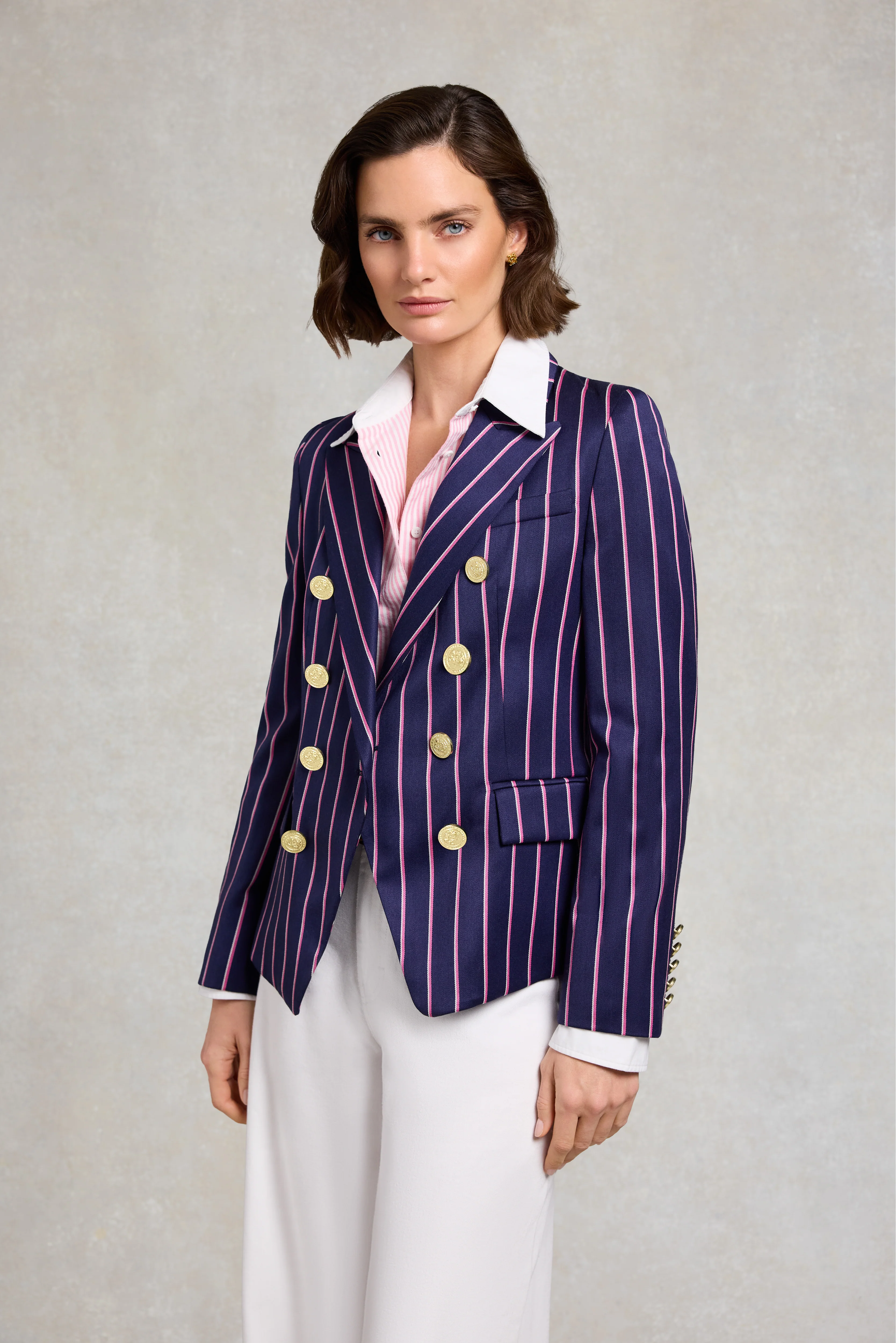 Knightsbridge Blazer (Navy Pink Wide Stripe) - Image 2