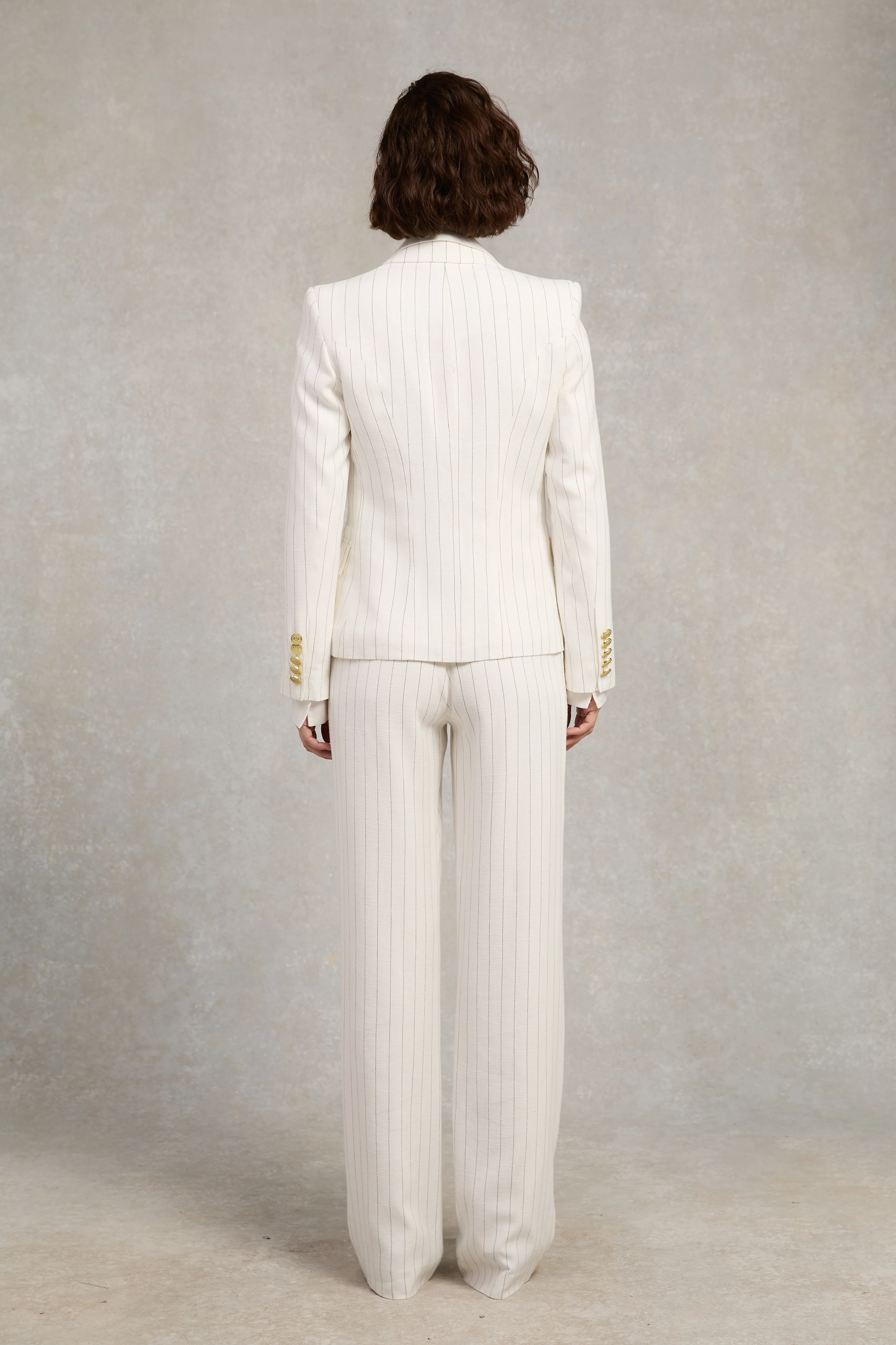 Knightsbridge Blazer (Oyster Linen Pinstripe) - Image 5