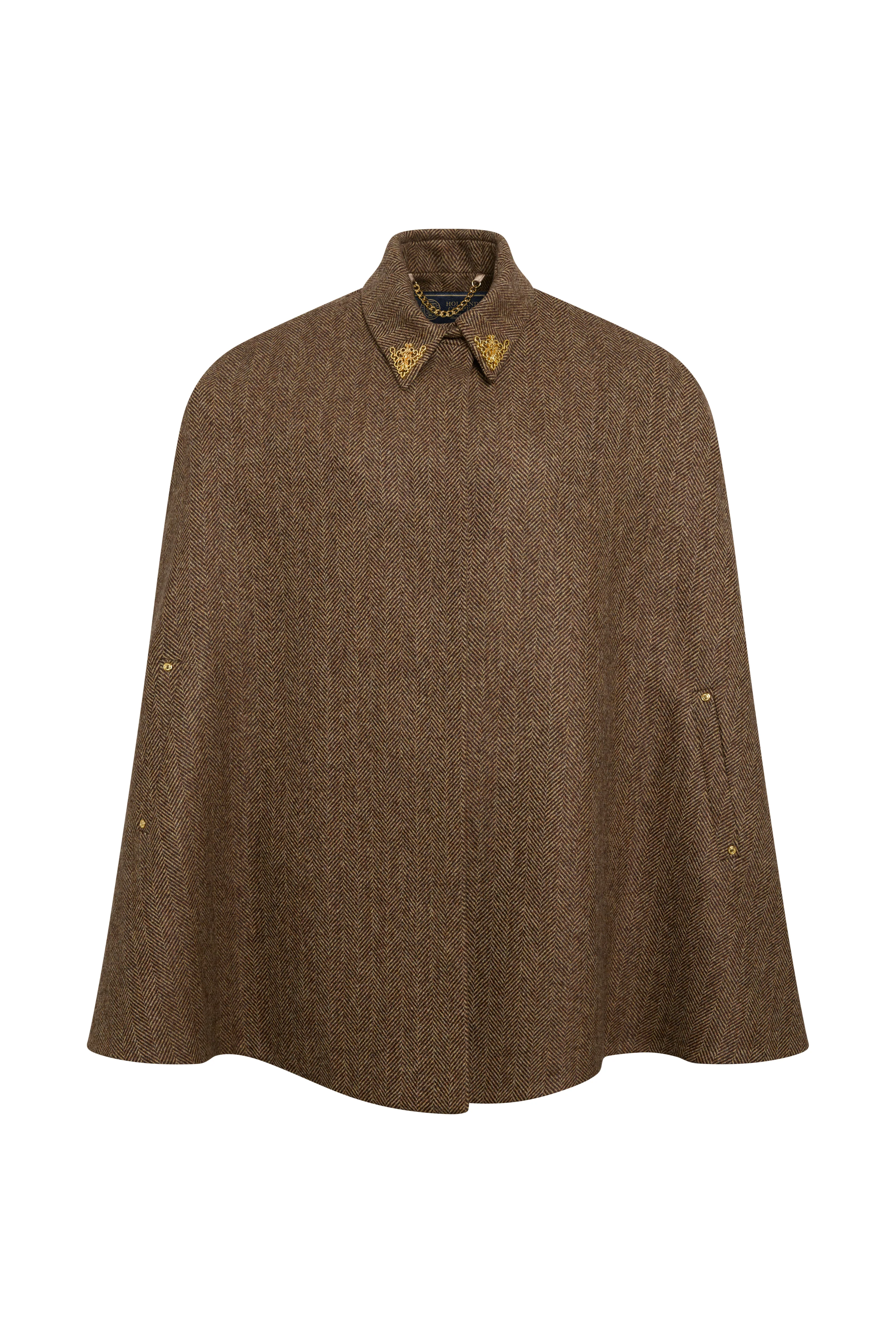 Knightsbridge Cape (Large Scale Brown Herringbone) - Image 4