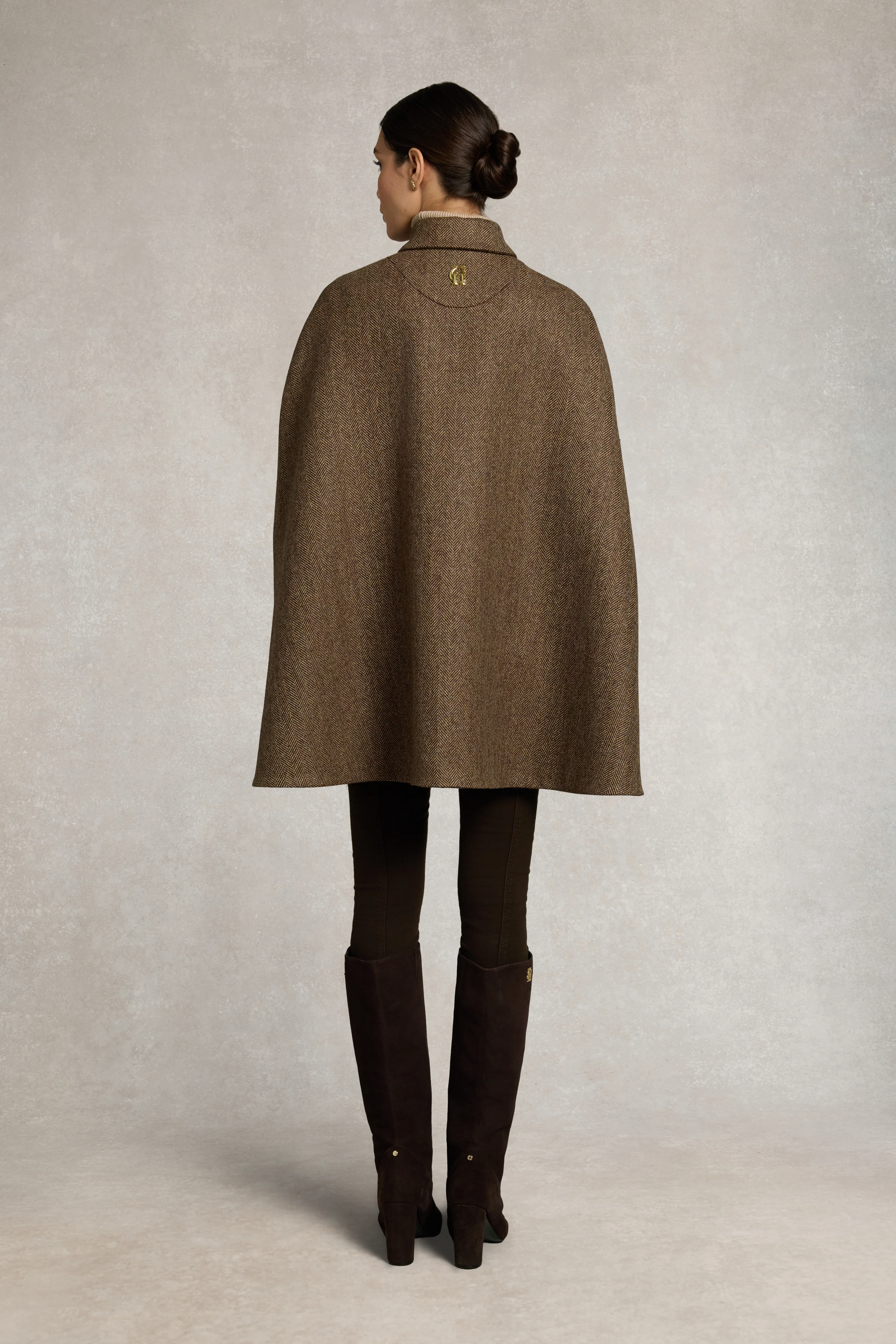Knightsbridge Cape (Large Scale Brown Herringbone) - Image 5