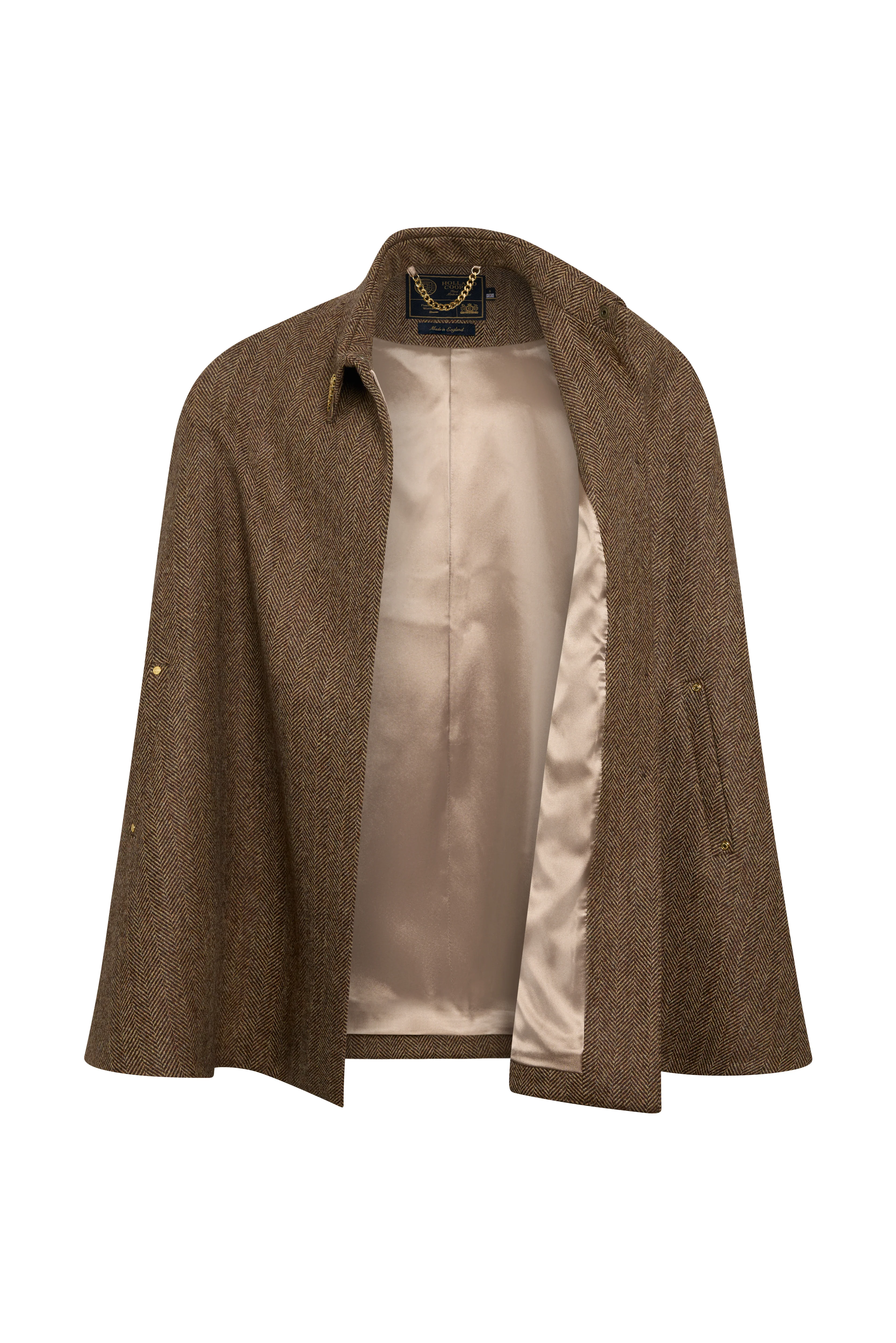 Knightsbridge Cape (Large Scale Brown Herringbone) - Image 9