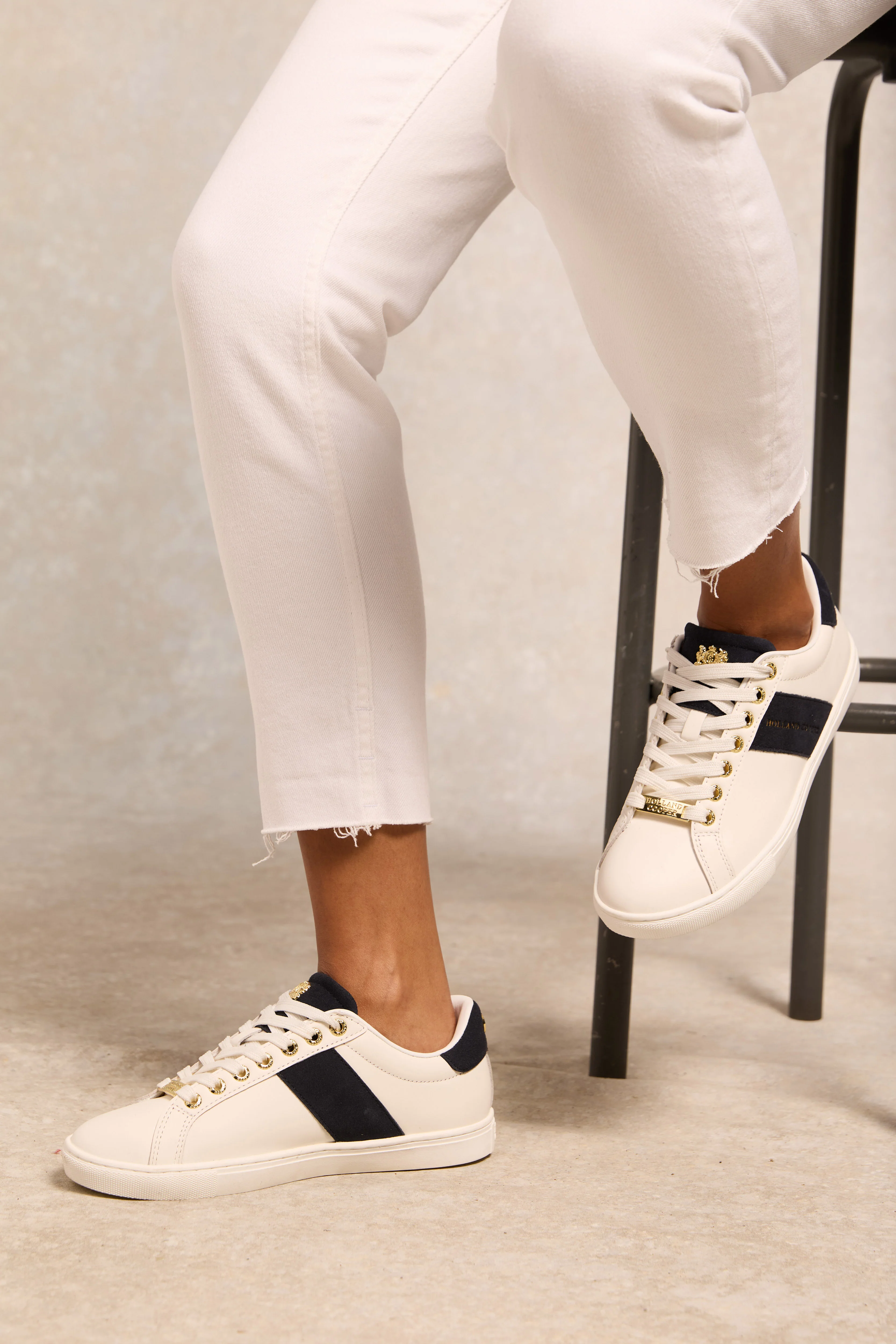 Knightsbridge Court Trainer (White Navy) - Image 3