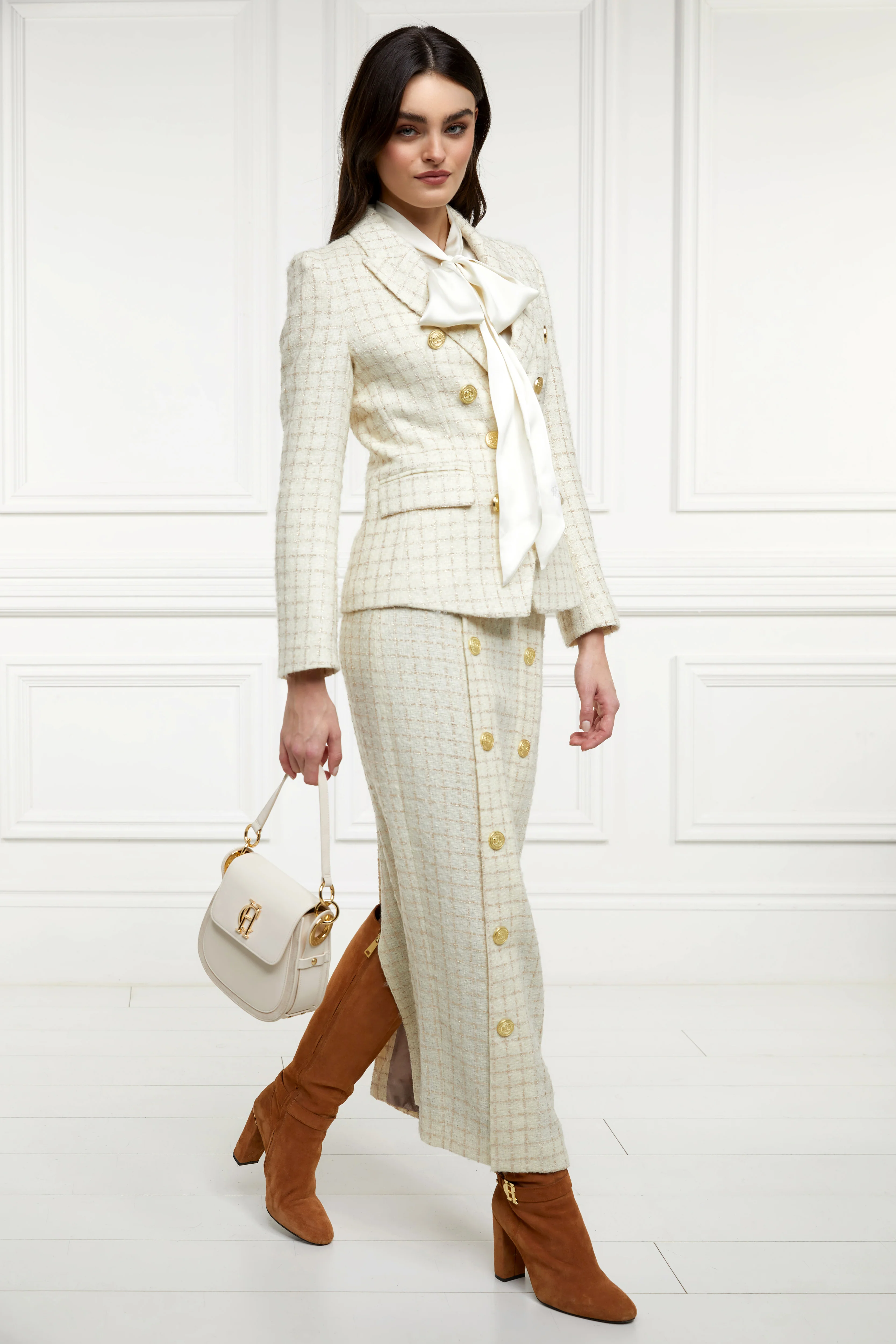 Knightsbridge Maxi Skirt (Ivory Sparkle Tweed) - Image 3