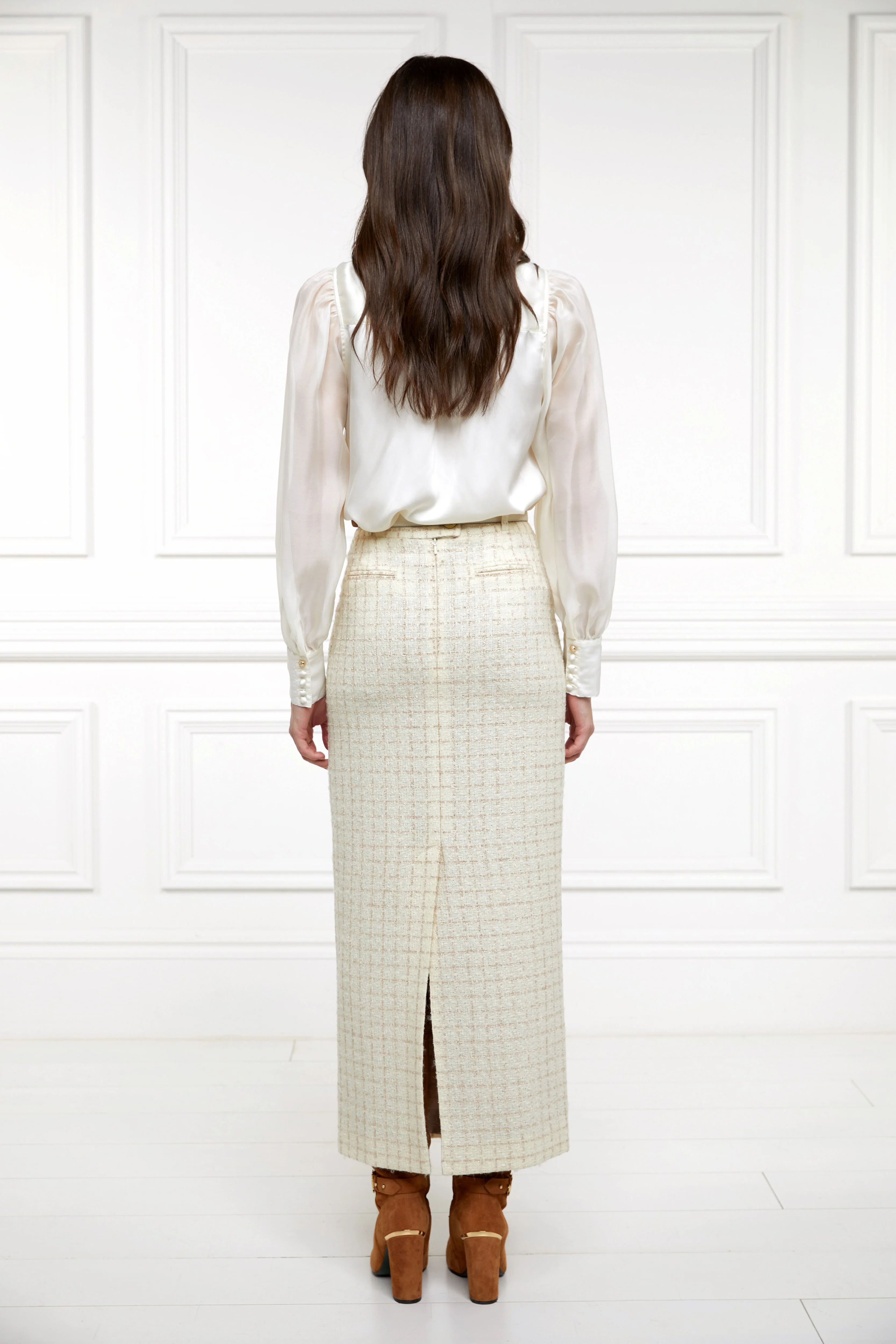 Knightsbridge Maxi Skirt (Ivory Sparkle Tweed) - Image 6