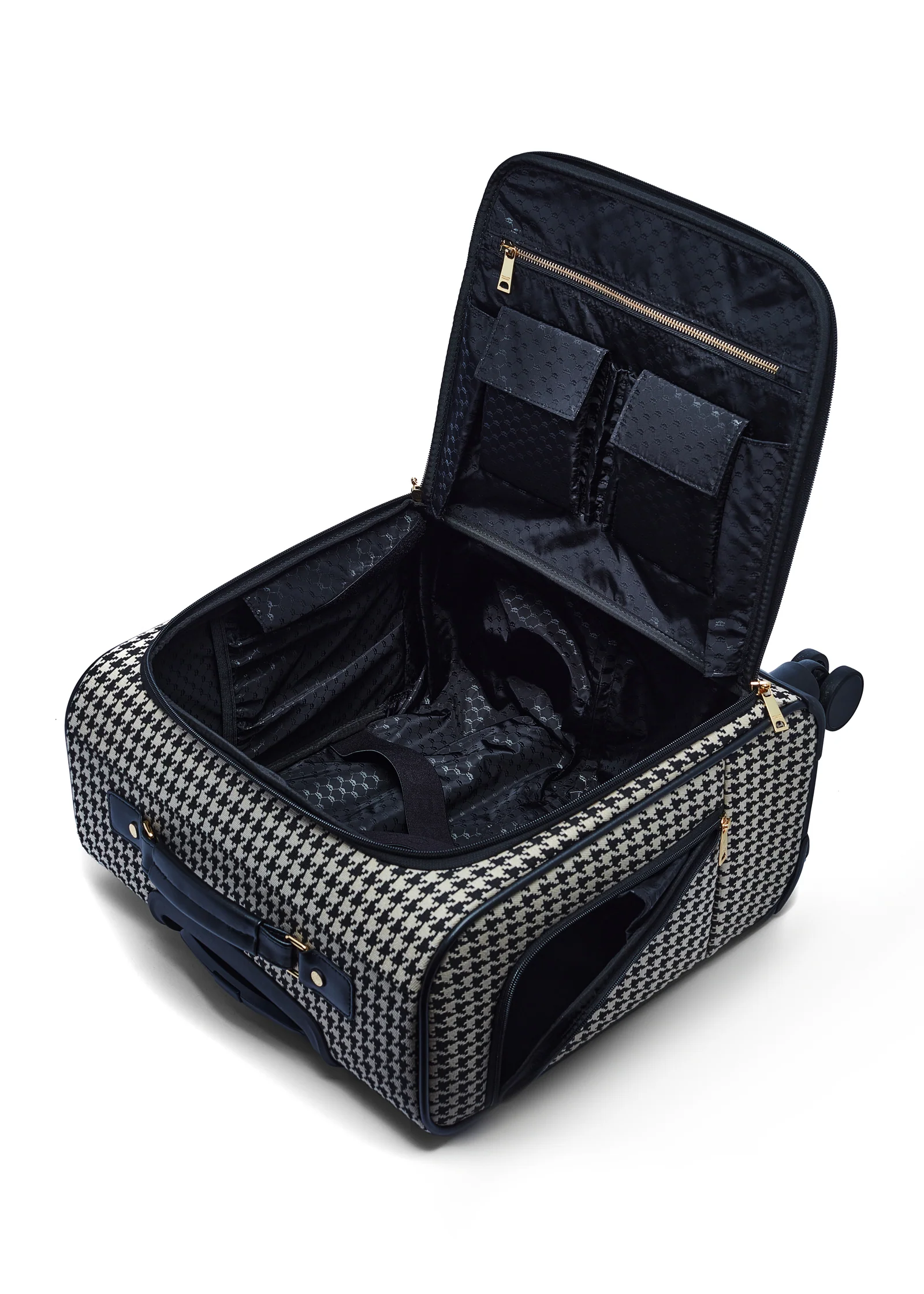 Knightsbridge Small Suitcase (Ecru Houndstooth) - Image 4