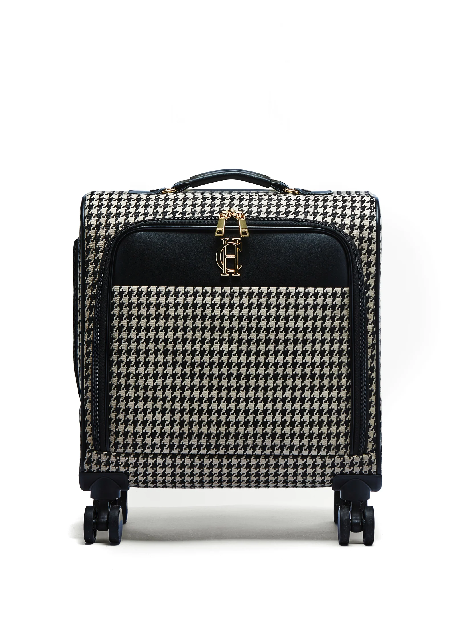 Knightsbridge Small Suitcase (Ecru Houndstooth) - Image 6