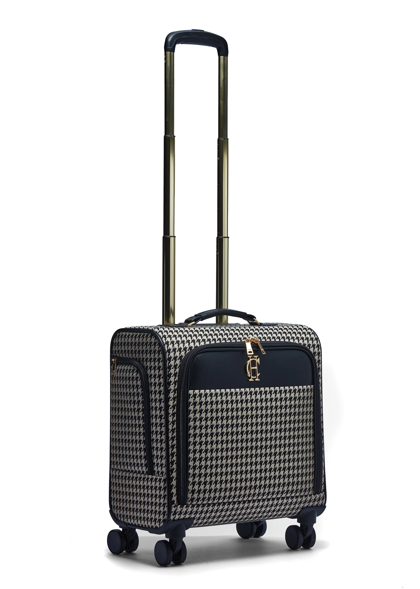 Knightsbridge Small Suitcase (Ecru Houndstooth) - Image 8