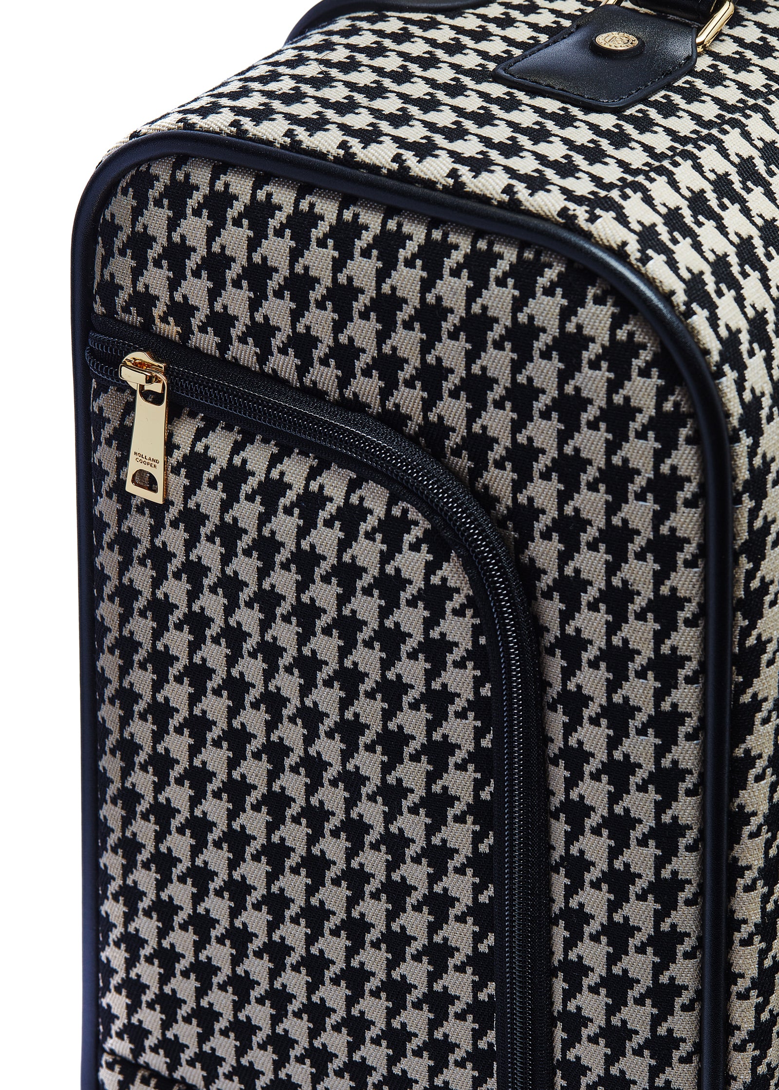Knightsbridge Small Suitcase (Ecru Houndstooth) - Image 9
