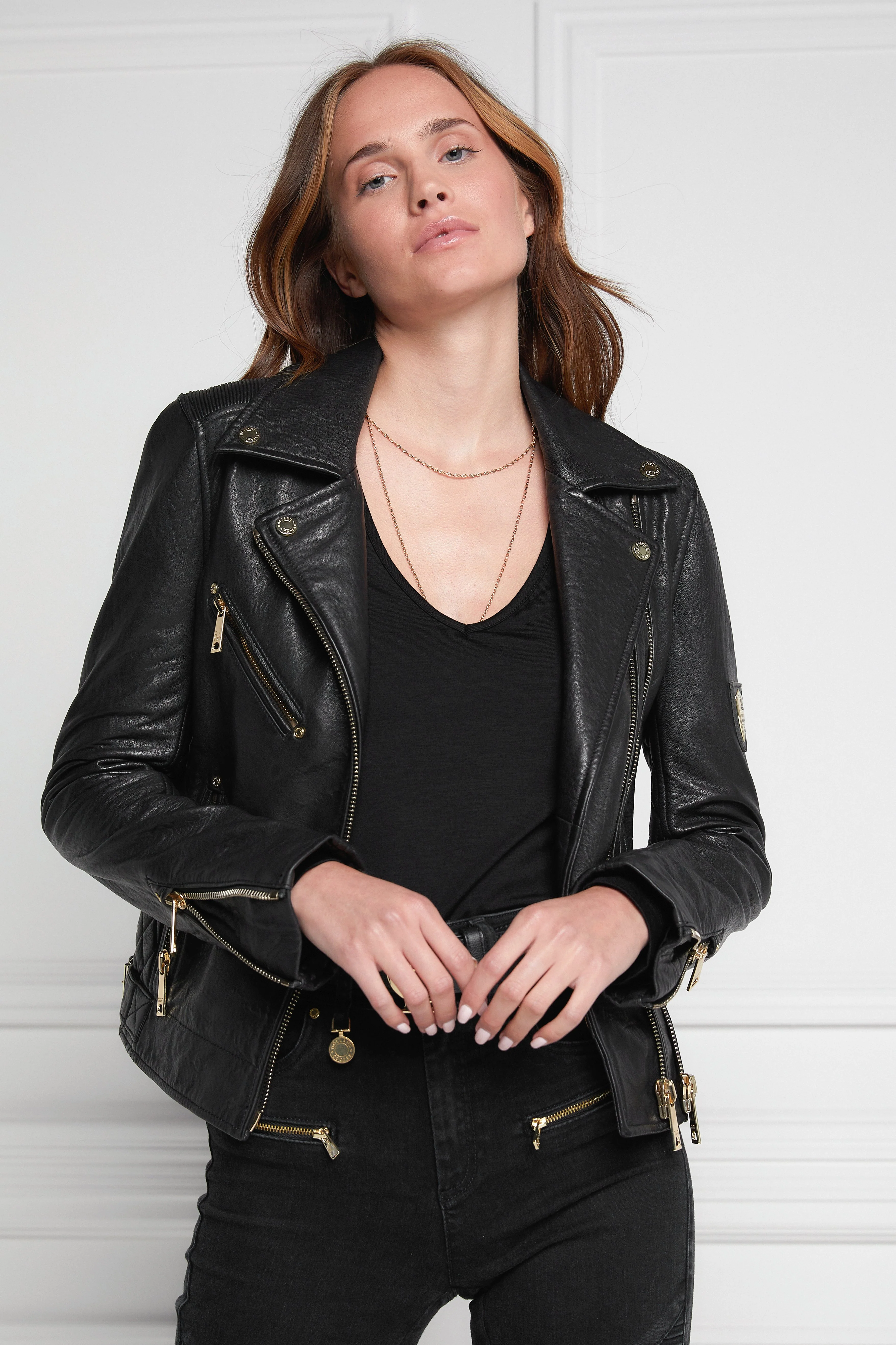 Leather Biker Jacket (Black) - Image 6
