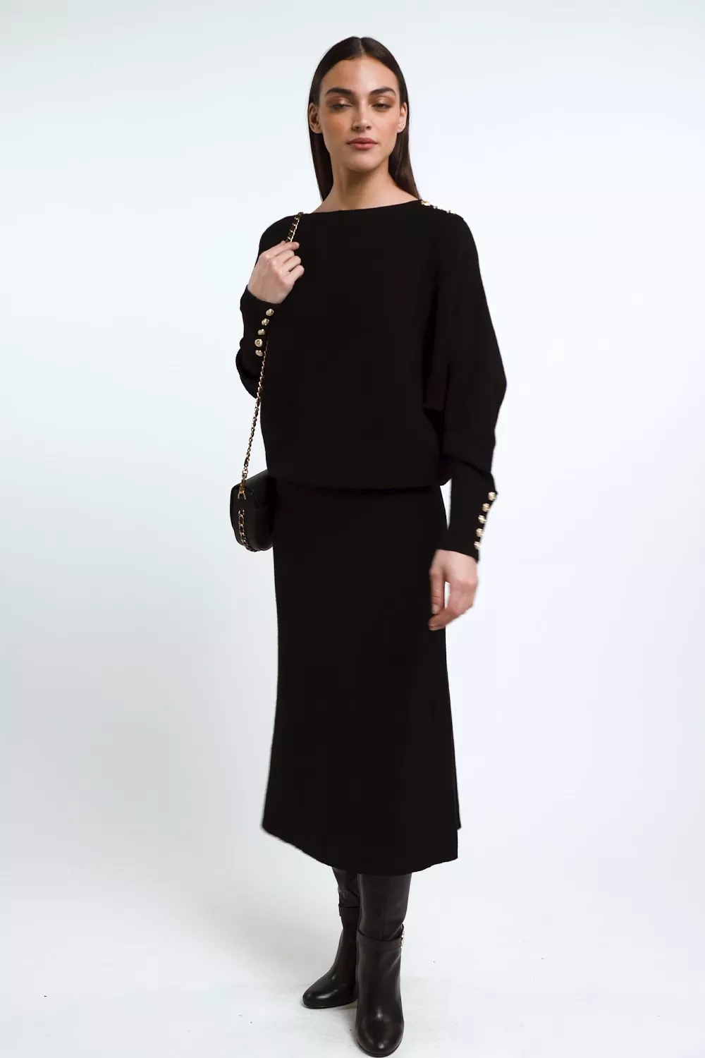 Leyla Knitted Skirt (Black) - Image 5
