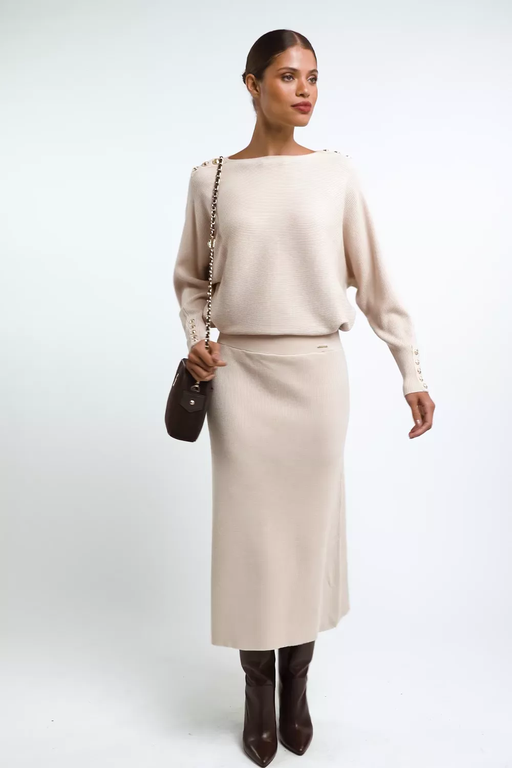 Leyla Knitted Skirt (Oatmeal) - Image 5