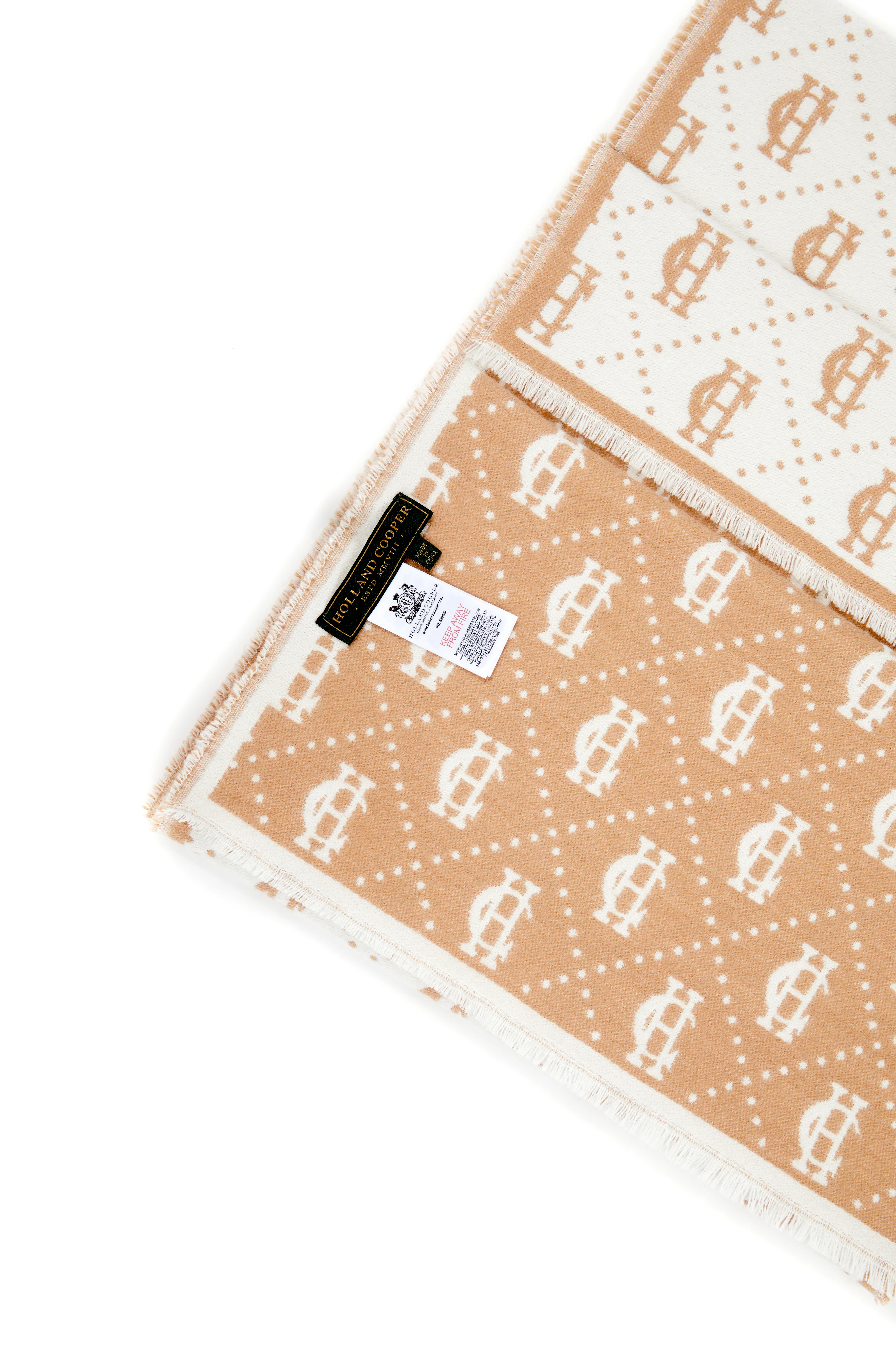 Lightweight Monogram Scarf (Camel Cream) - Image 4