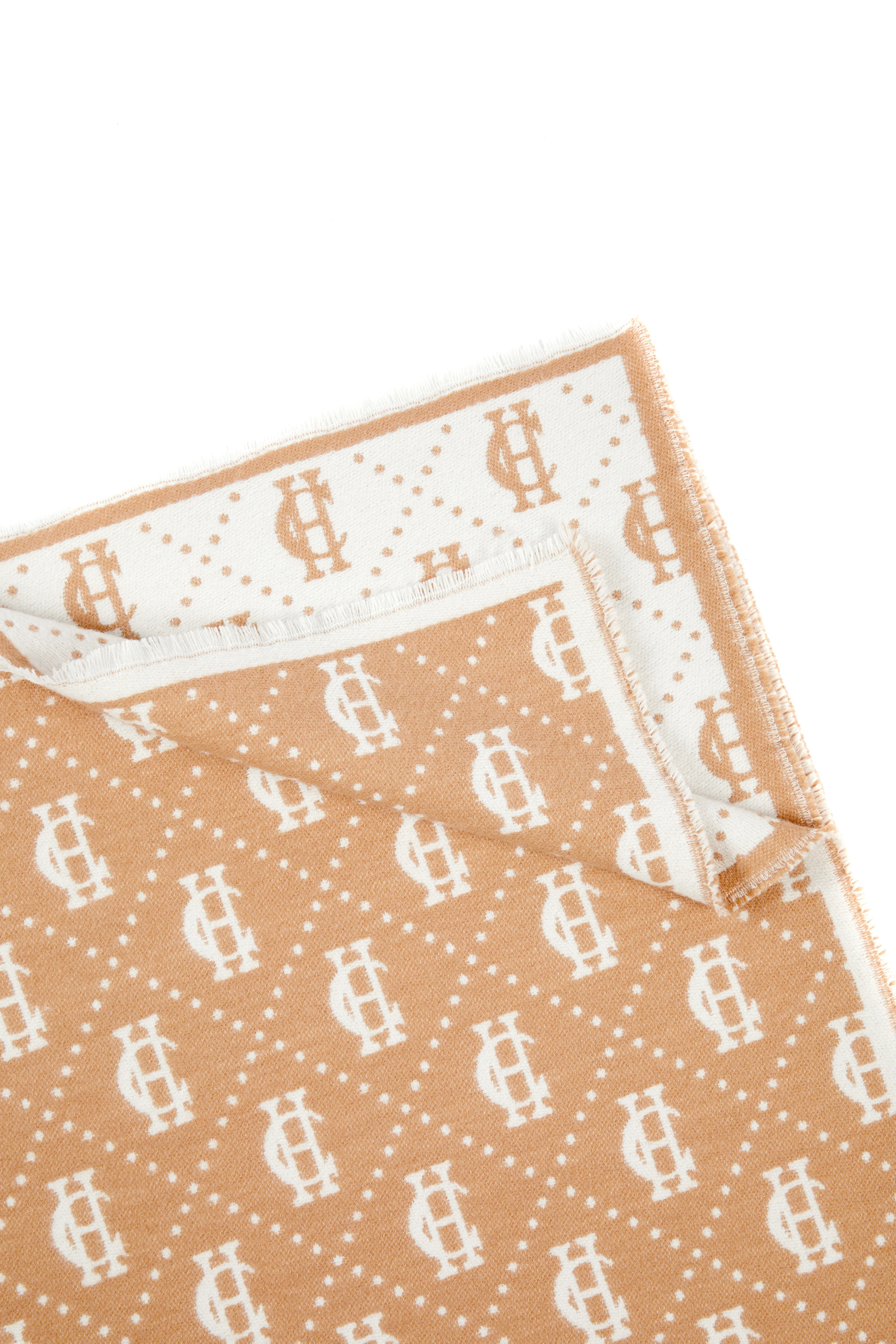 Lightweight Monogram Scarf (Camel Cream) - Image 7