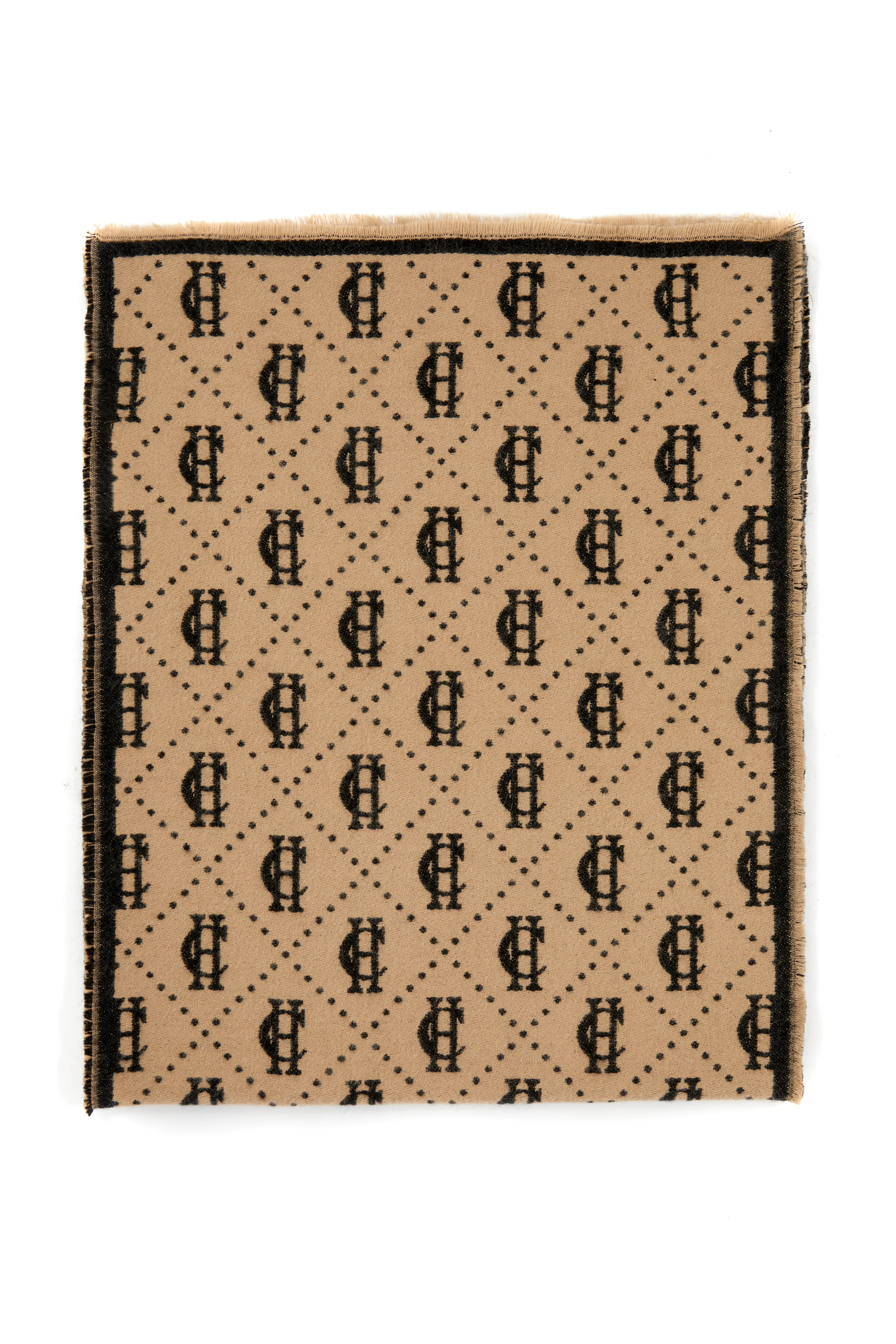 Lightweight Monogram Scarf (Tan Black) - Image 6