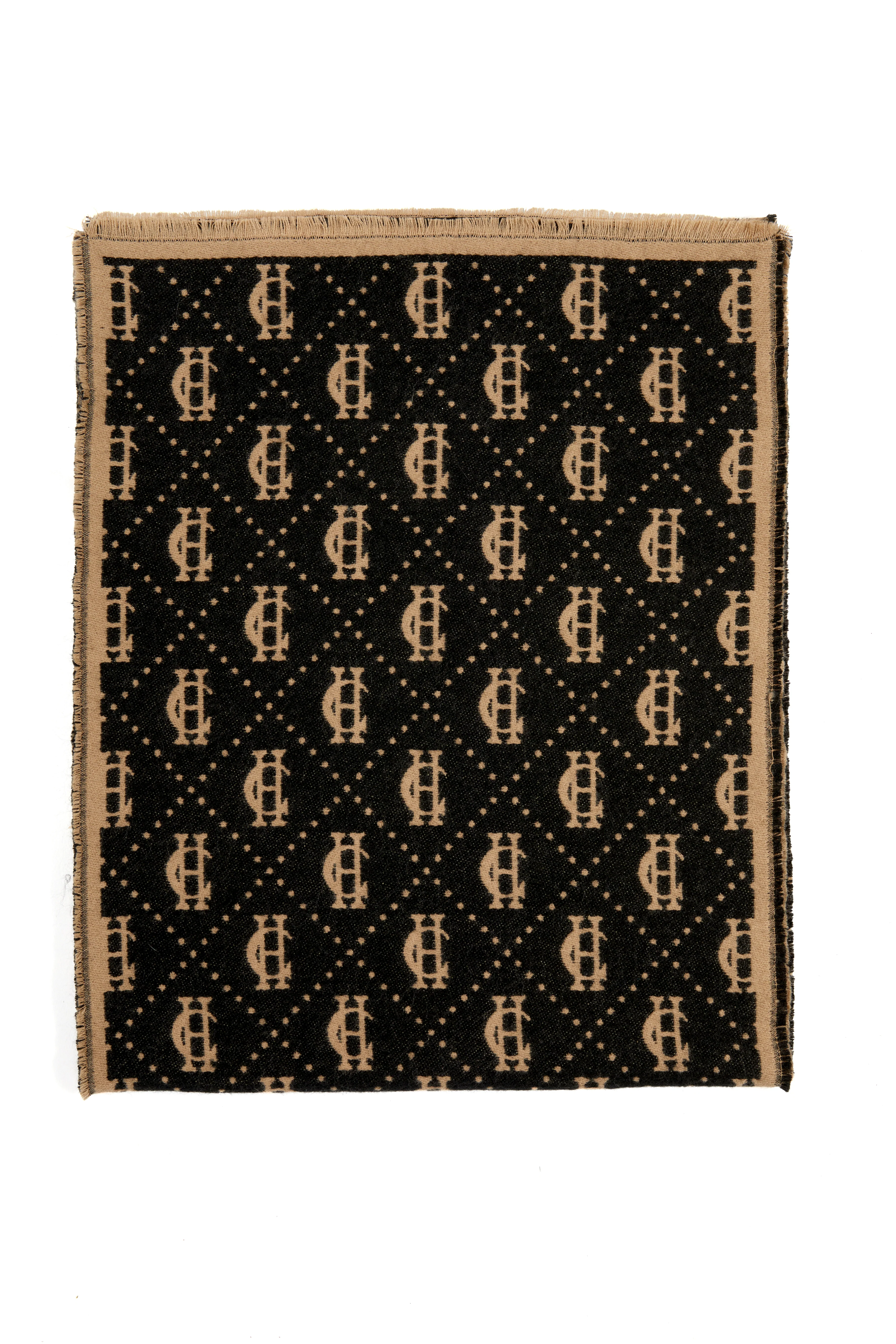 Lightweight Monogram Scarf (Tan Black) - Image 8
