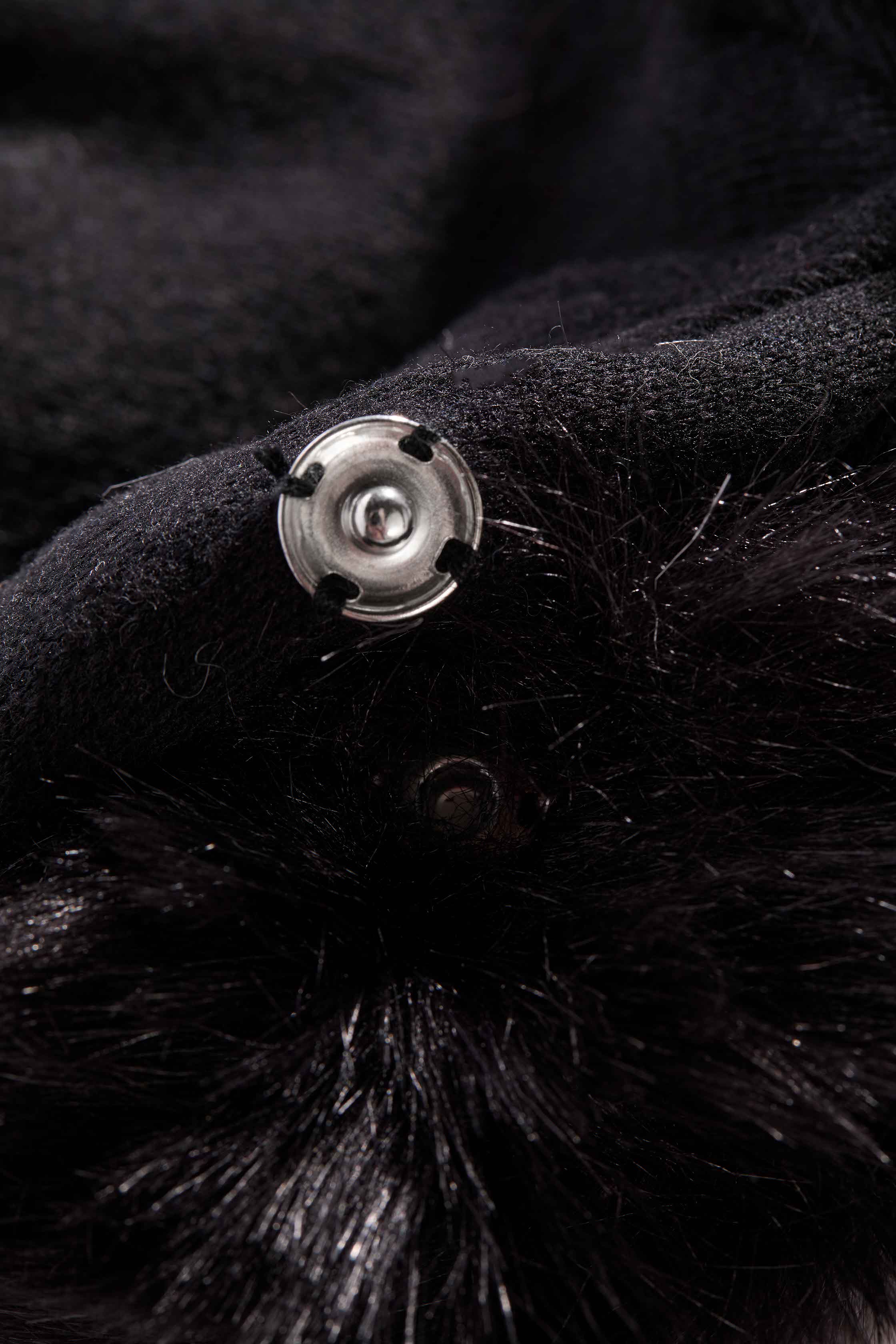 Little Double Bobble Hat (Black) - Image 3