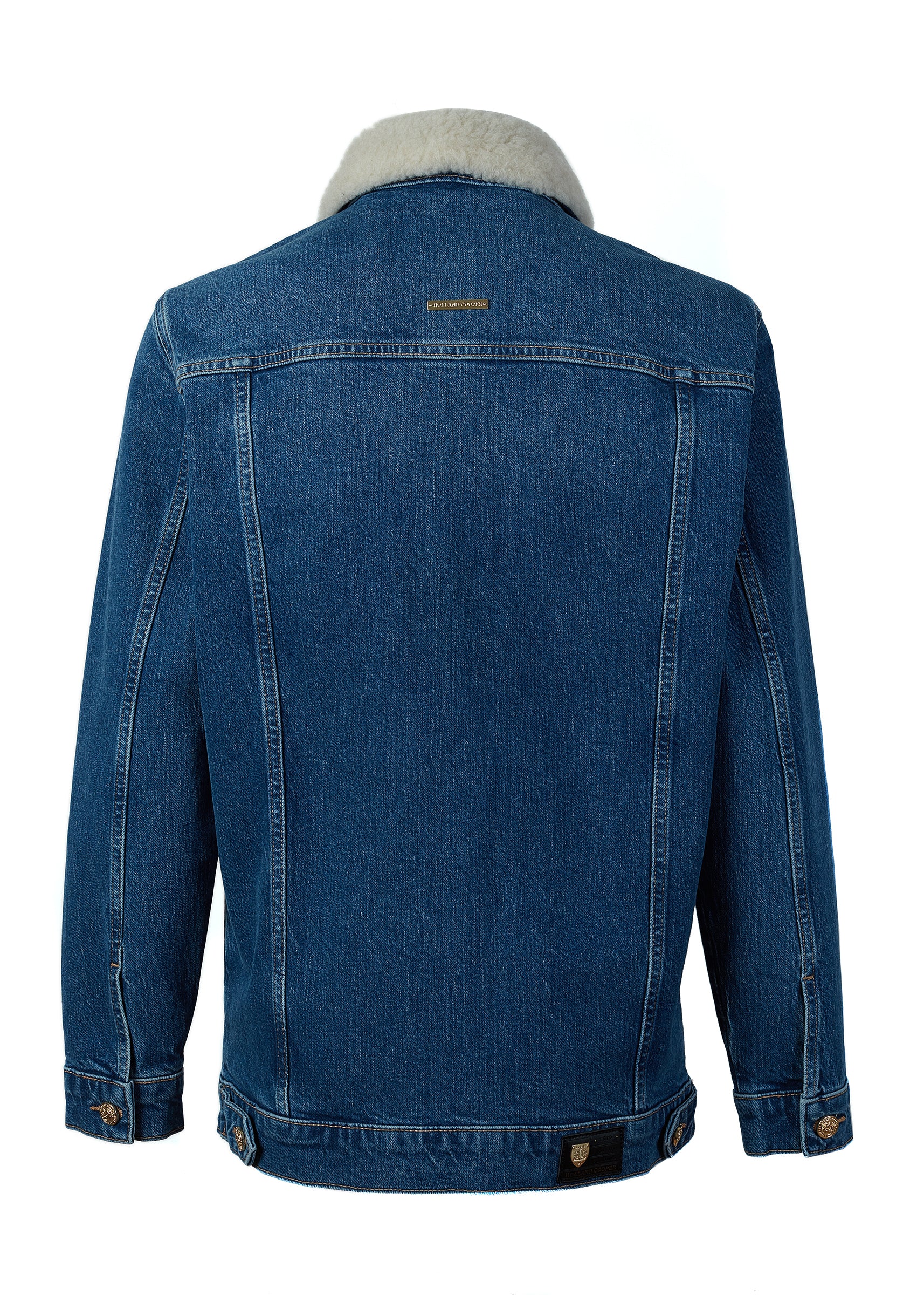 Longline Denim Jacket (Classic Indigo Sherpa) - Image 6