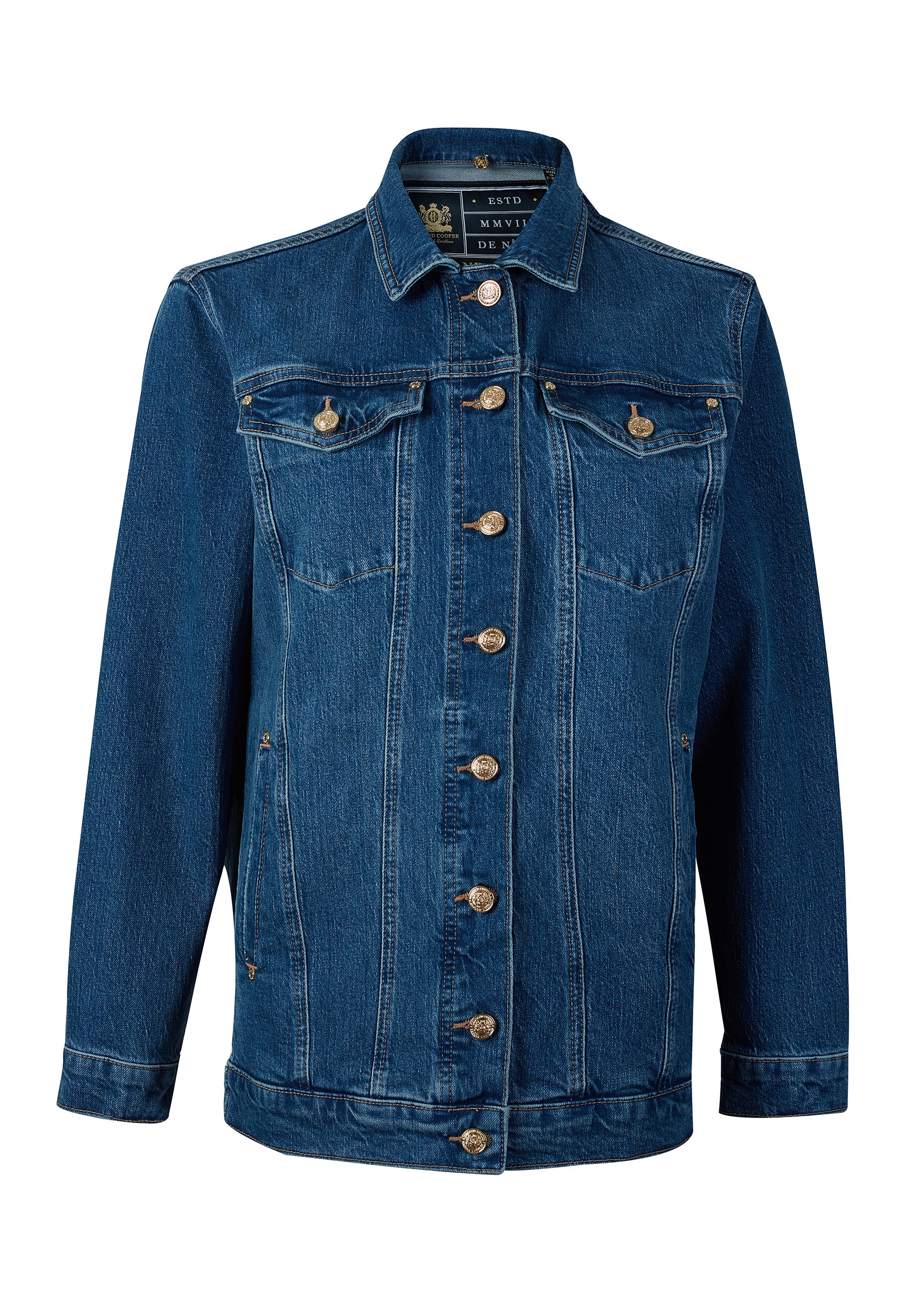 Longline Denim Jacket (Classic Indigo Sherpa) - Image 8