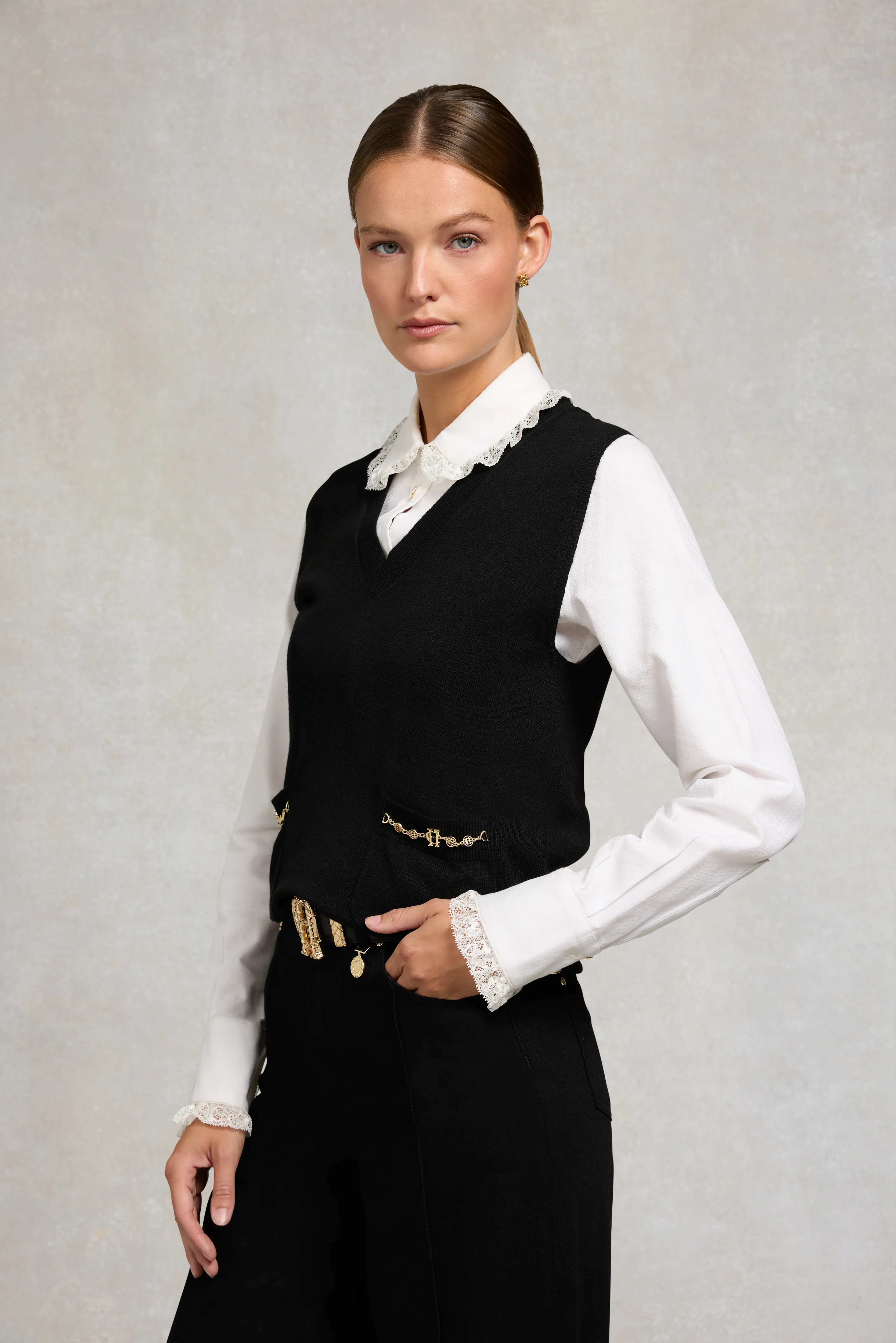 Louise Knitted Tank (Black) - Image 2