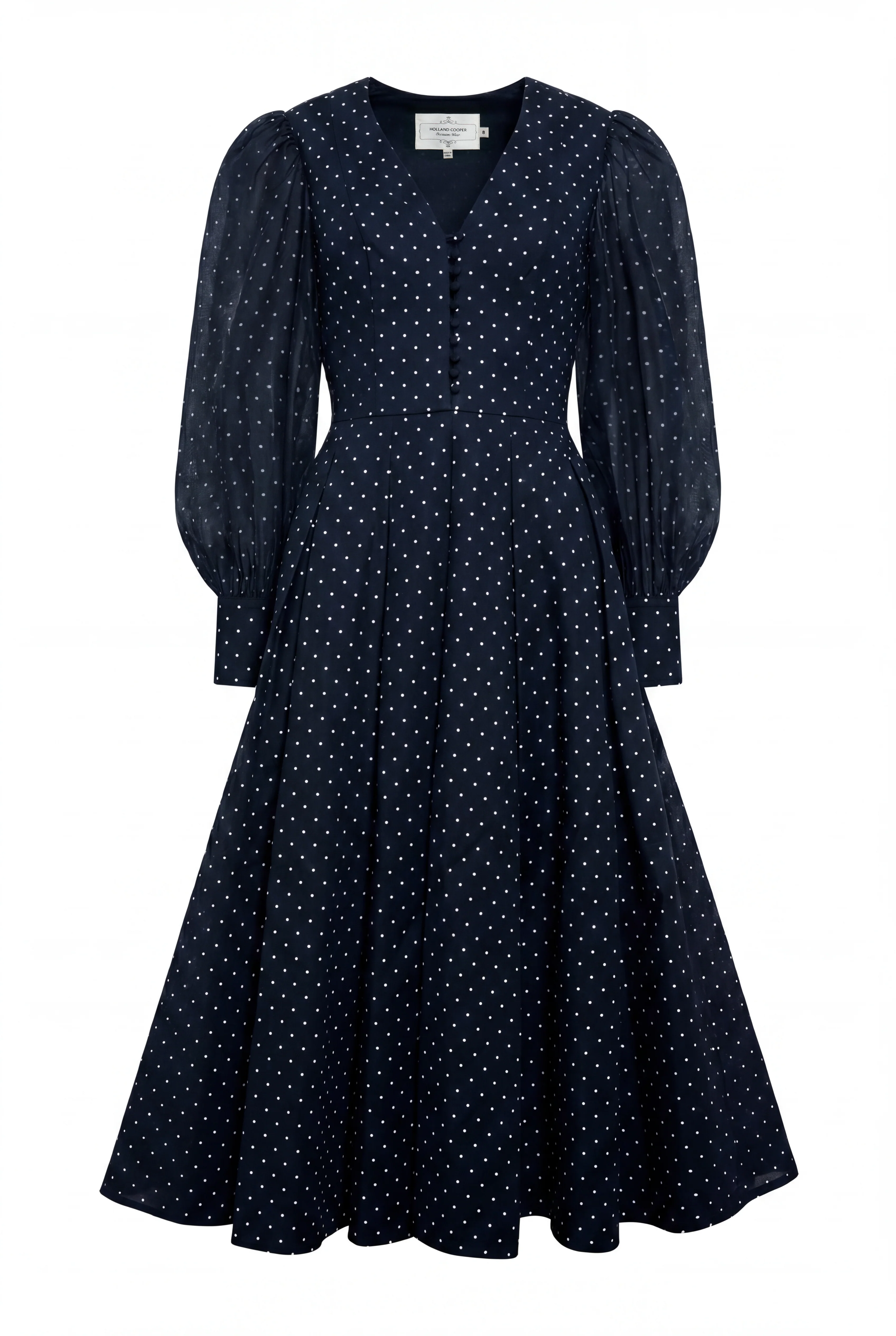 Lucie Dress (Deep Navy Polka Dot) - Image 10