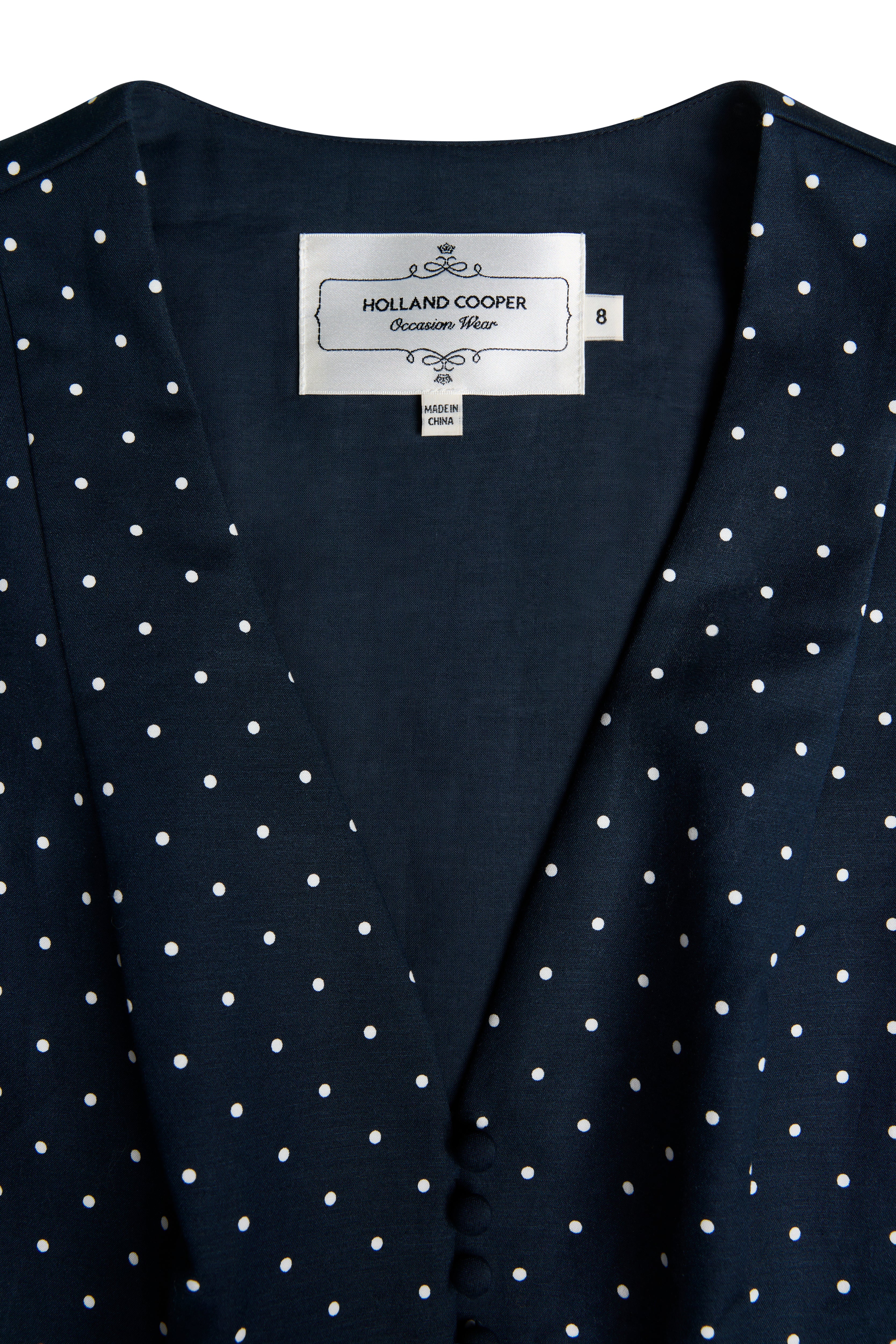 Lucie Dress (Deep Navy Polka Dot) - Image 11