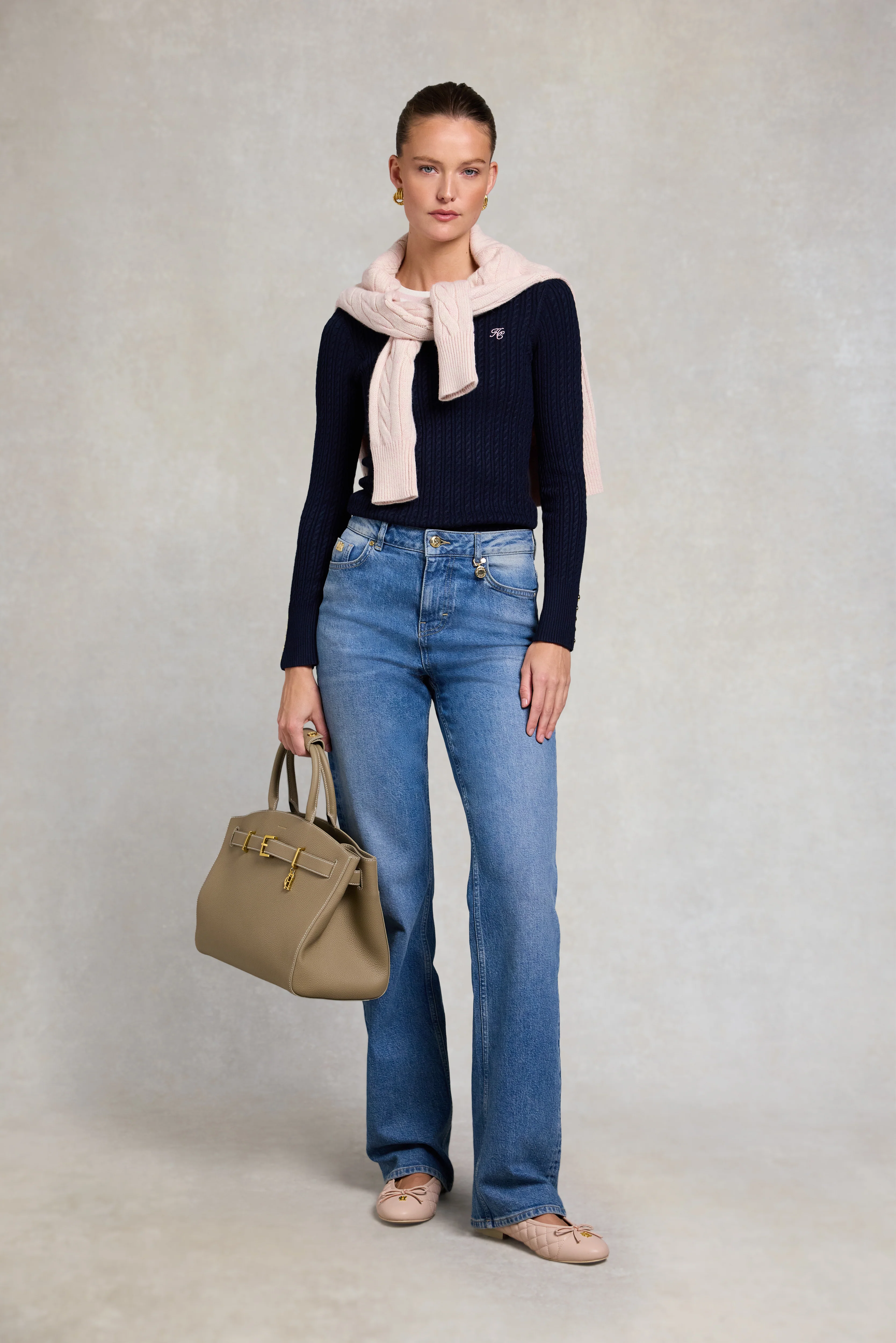 Lucy Crew Knit (Ink Navy Natural Pink) - Image 4