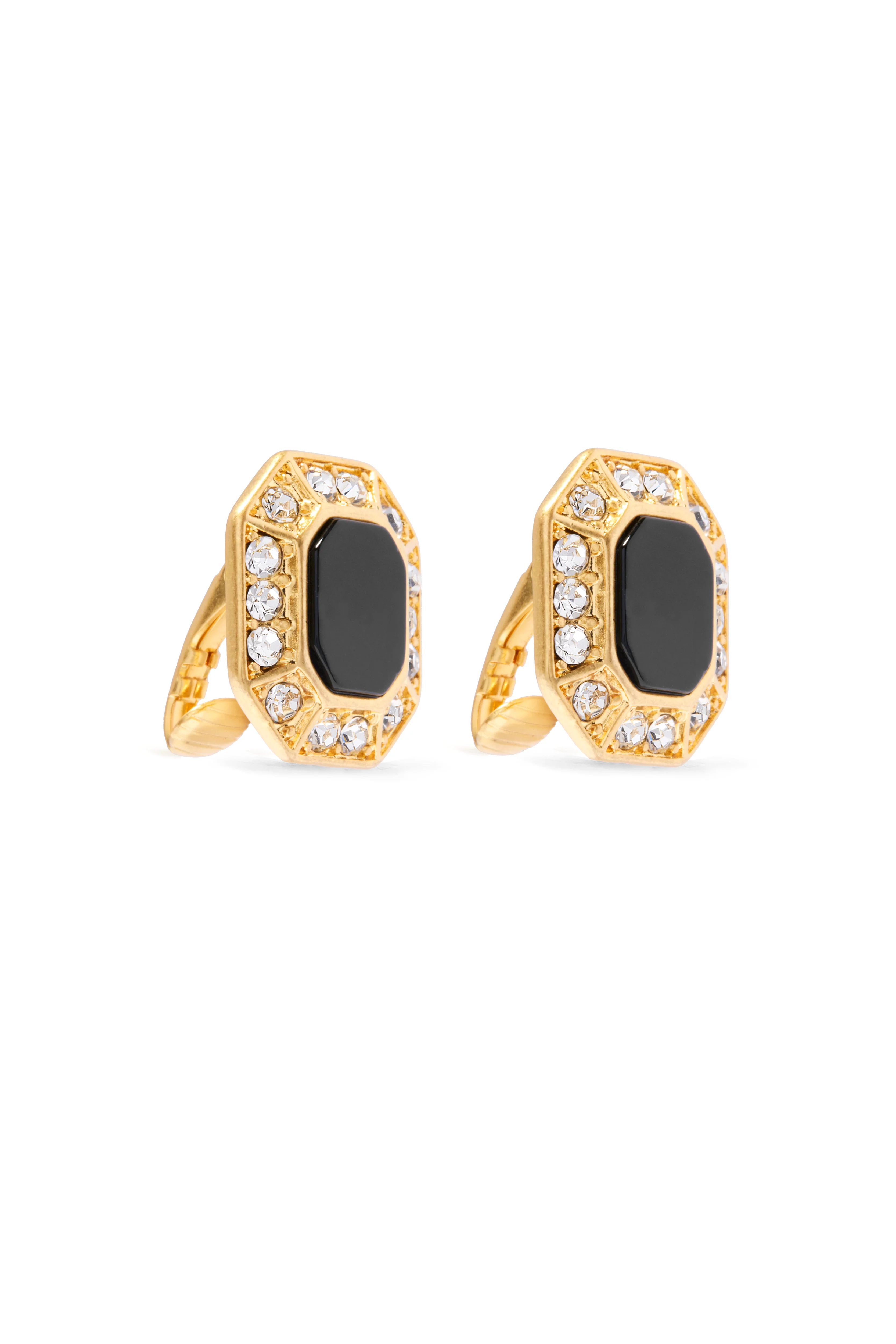 Luxury Clip On Earrings (Onyx Gold) - Image 4