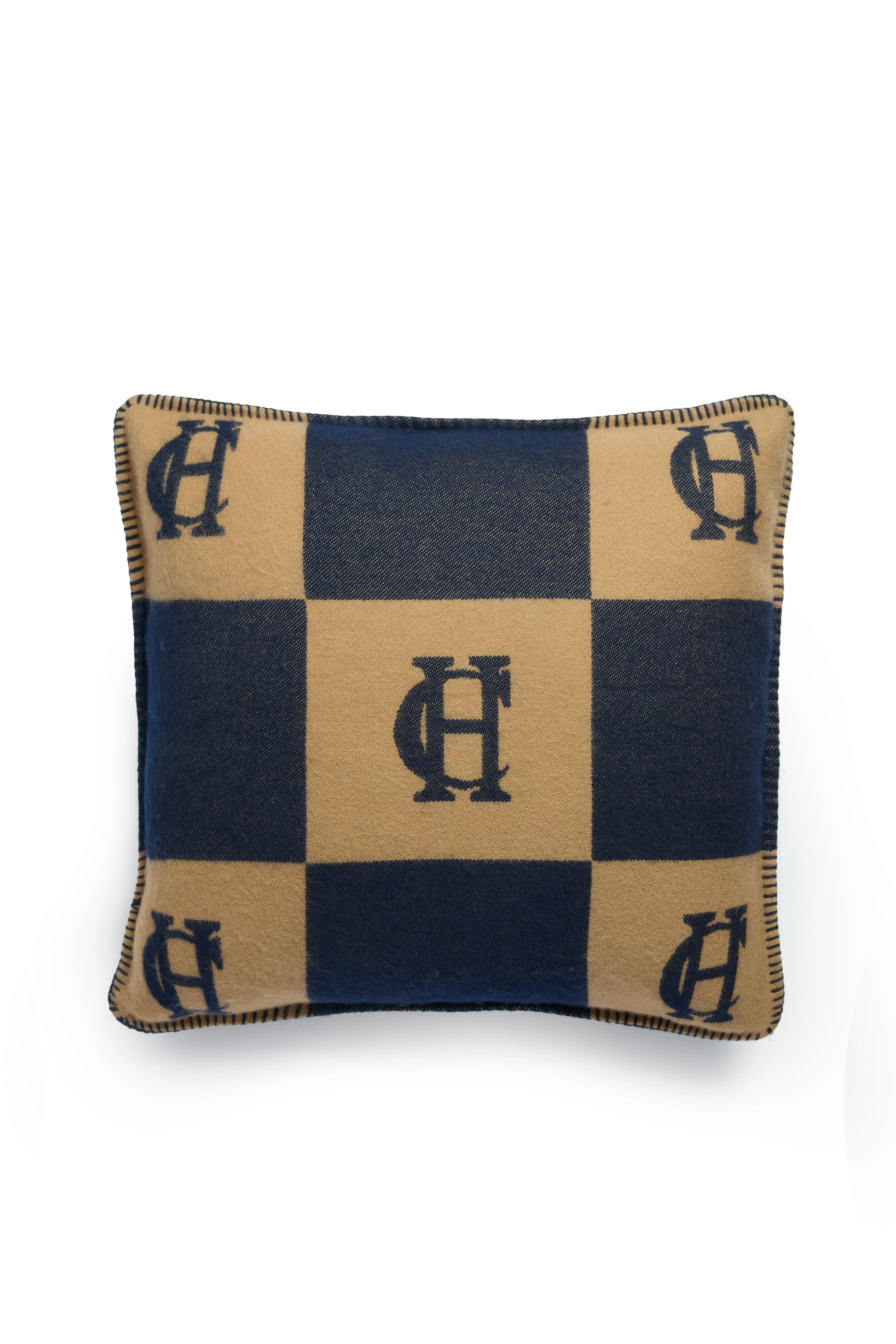 Luxury Cushion (Navy Camel) - Image 2