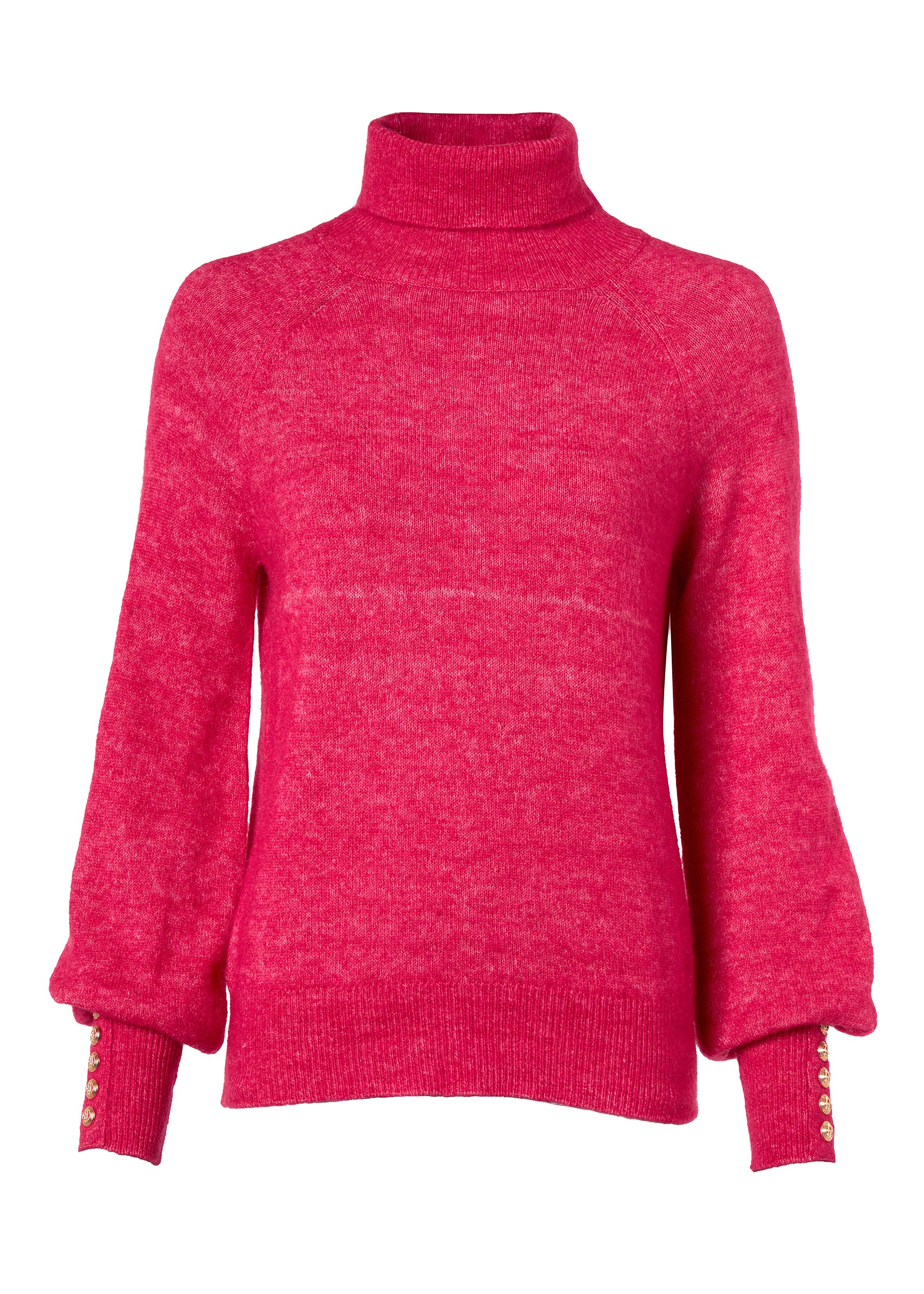 Maisie Roll Neck Knit (Fuchsia) - Image 4