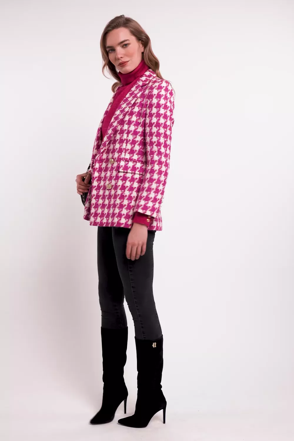 Maisie Roll Neck Knit (Fuchsia) - Image 5