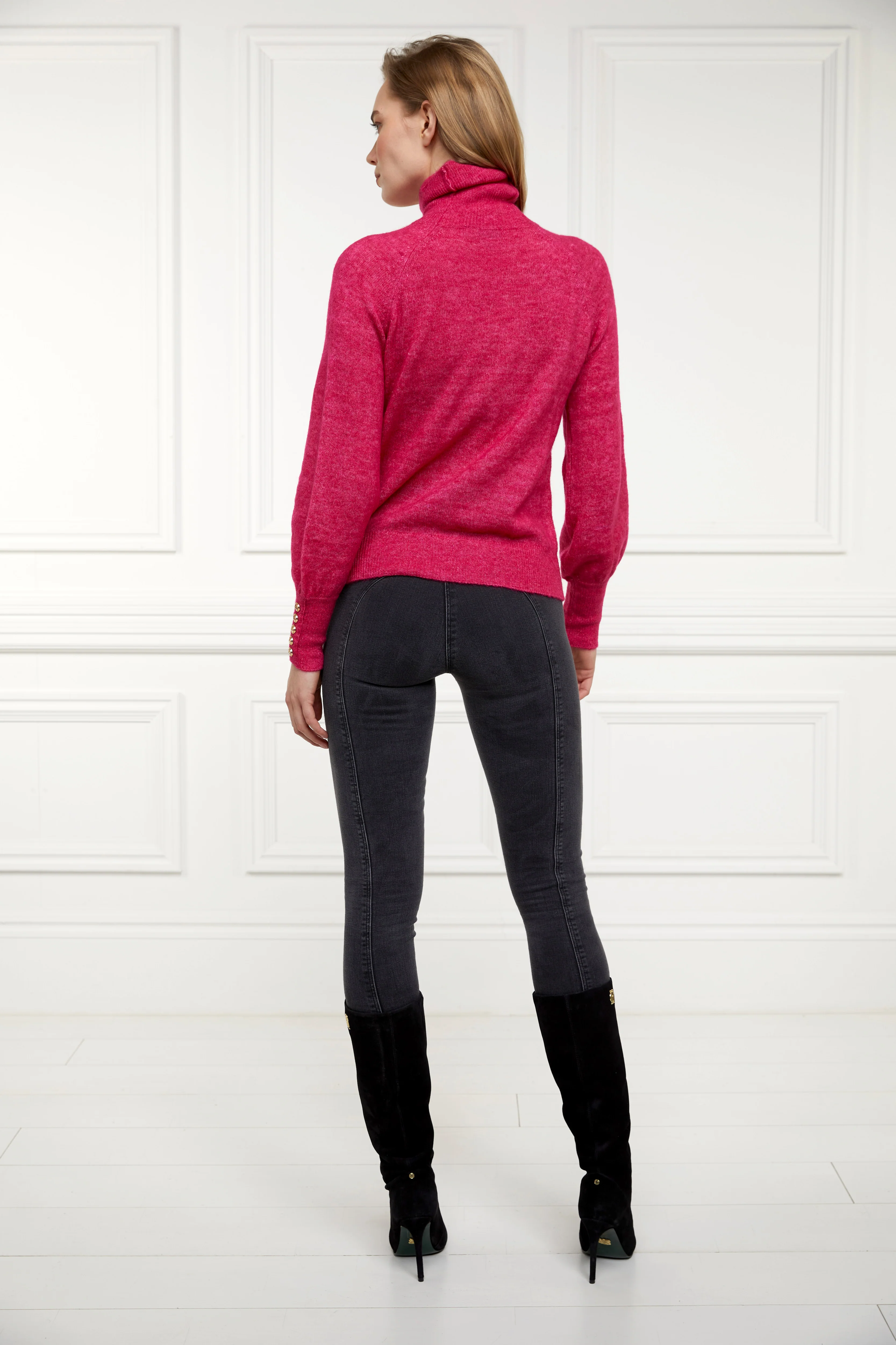 Maisie Roll Neck Knit (Fuchsia) - Image 6
