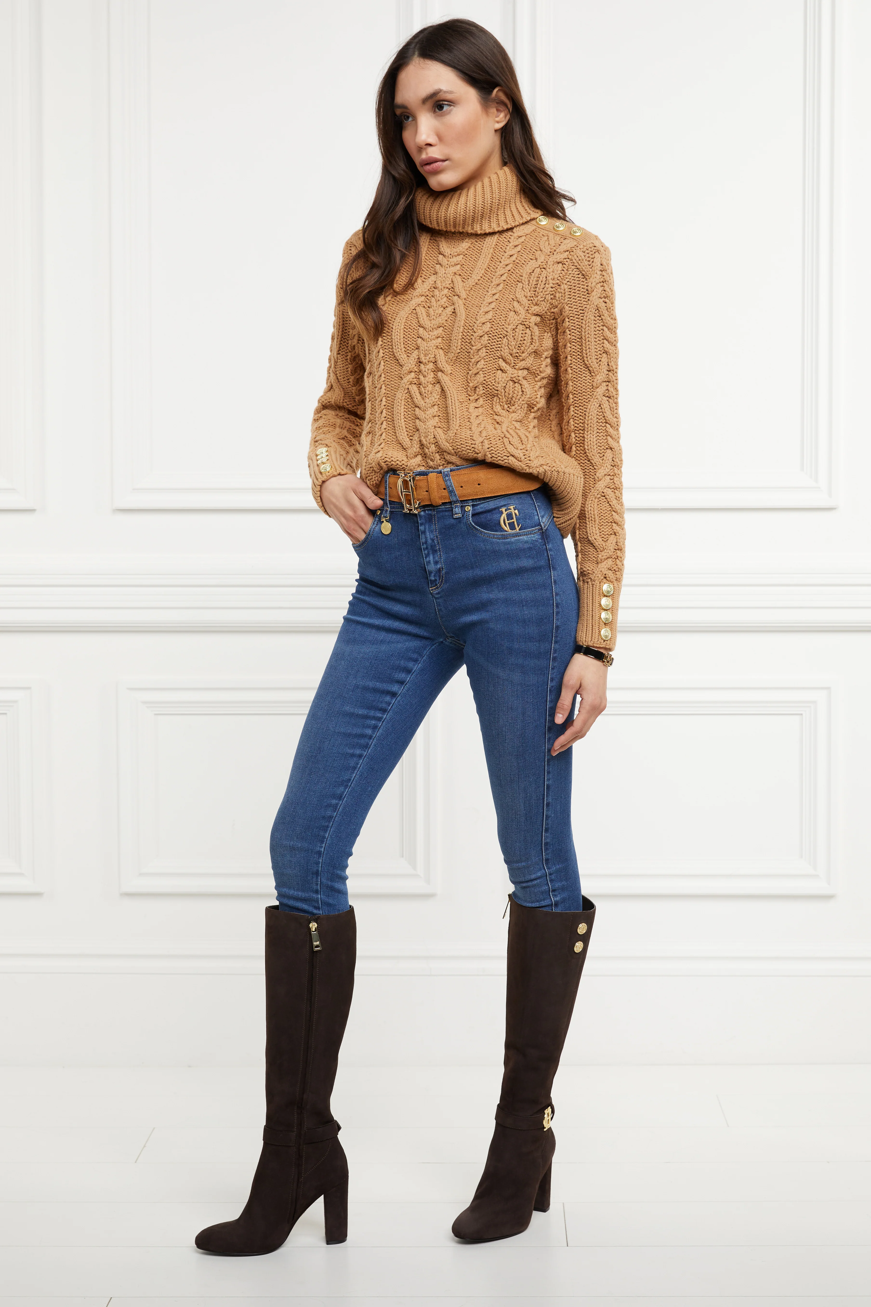 Marlborough Knee Boot (Chocolate) - Image 2