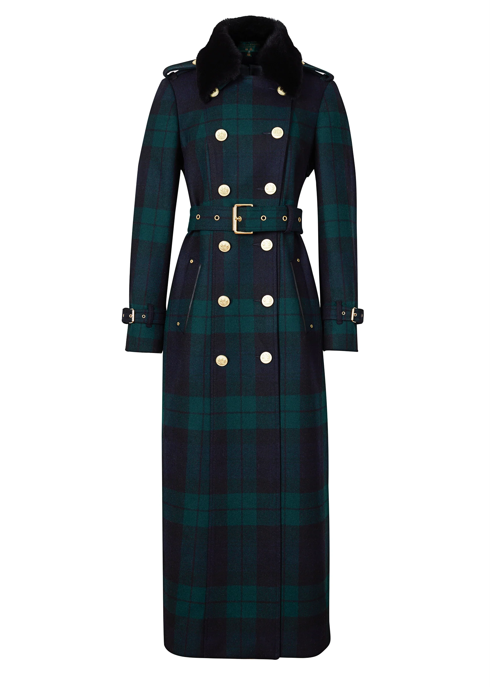 Marlborough Shearling Trench Coat (Blackwatch) - Image 4