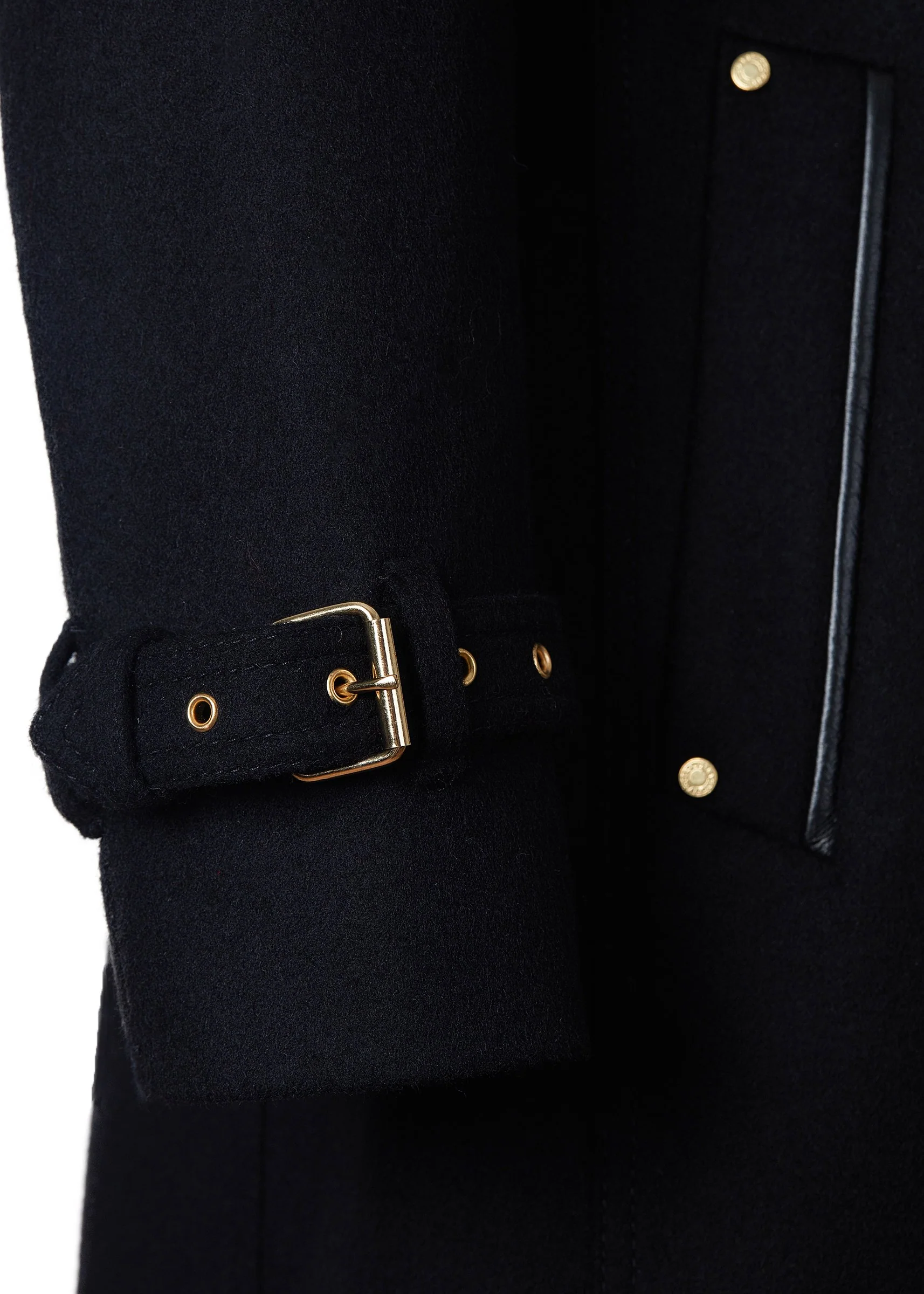 Marlborough Shearling Trench Coat (Soft Black) - Image 15