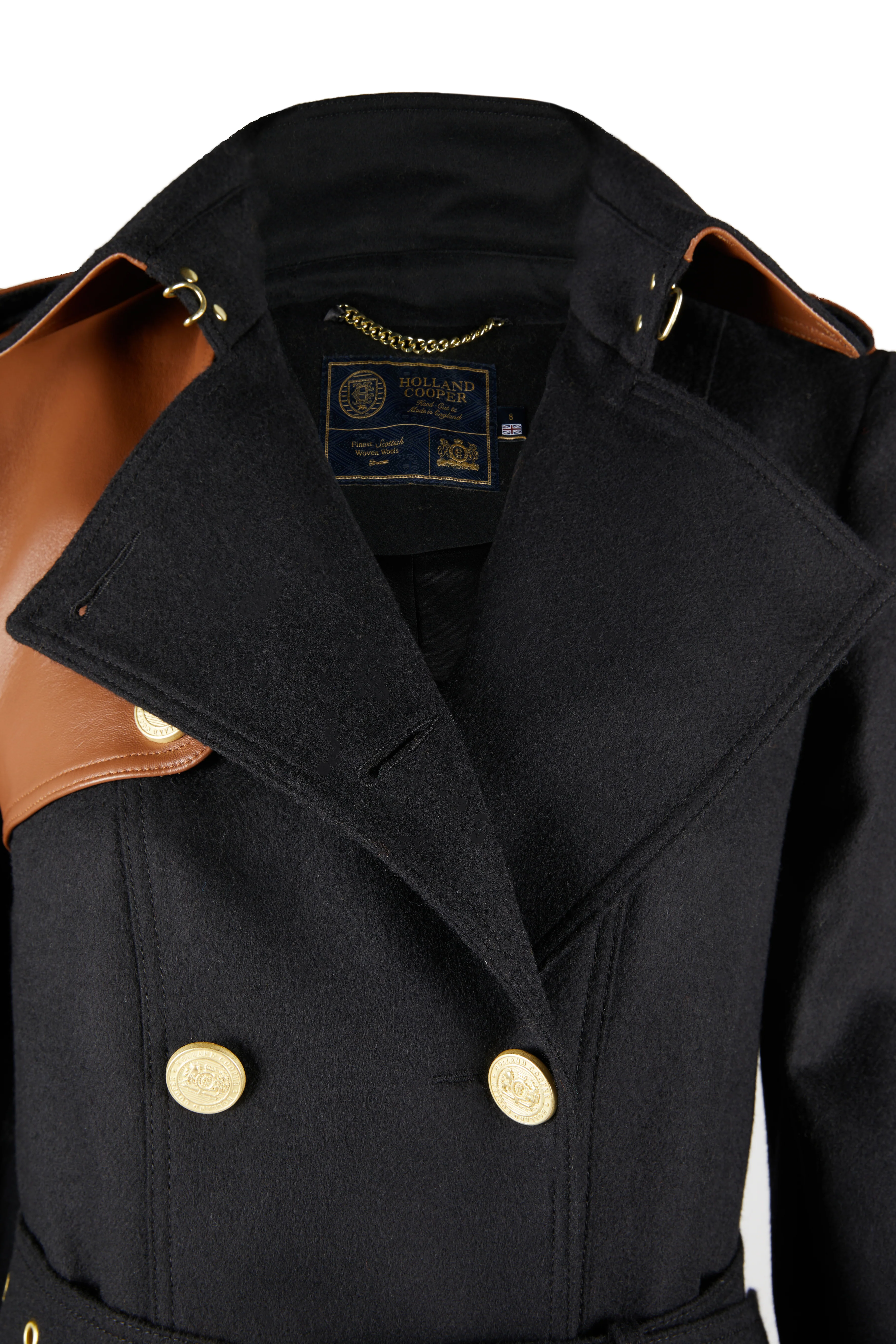 Marlborough Trench Coat (Soft Black Tan) - Image 12