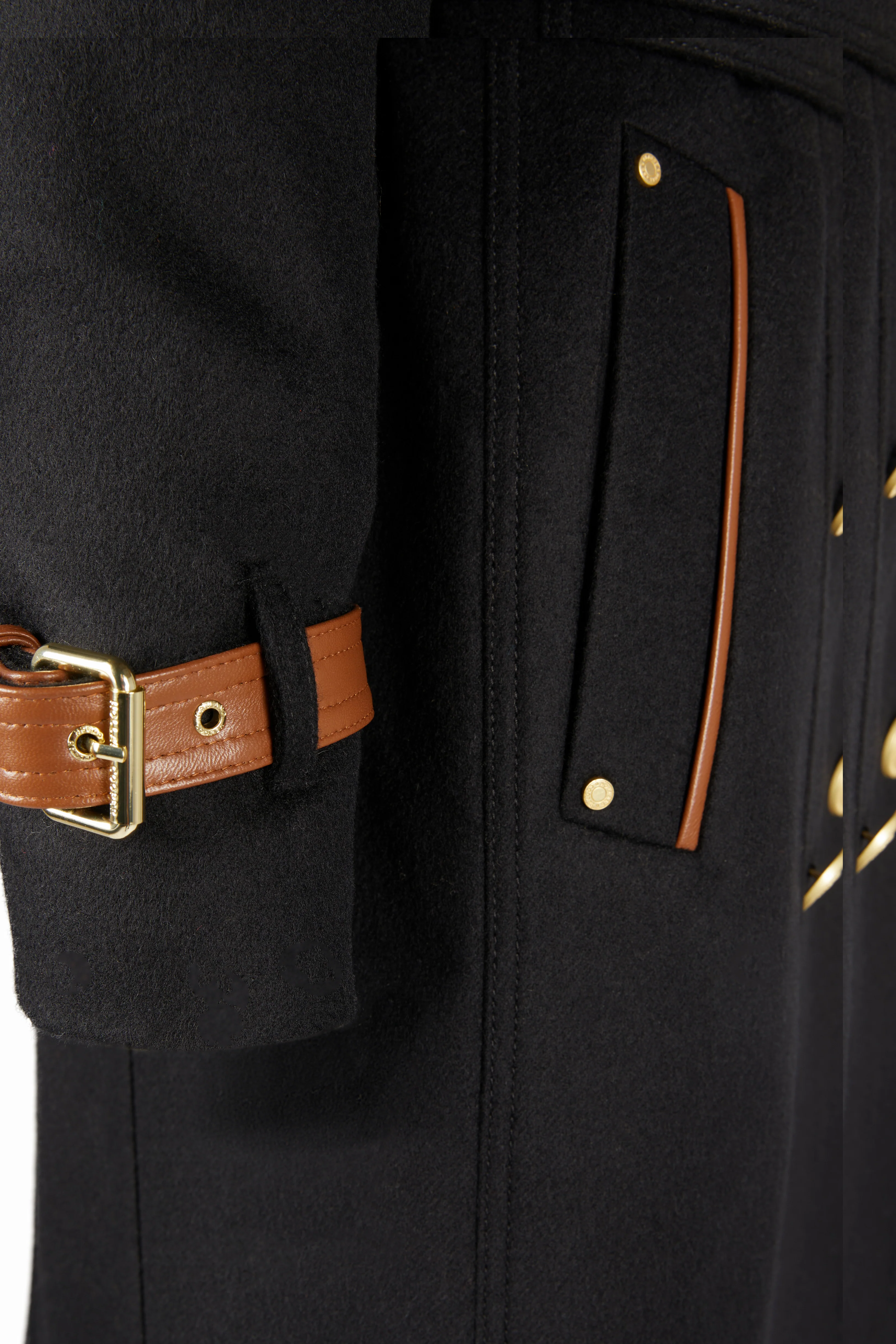 Marlborough Trench Coat (Soft Black Tan) - Image 16