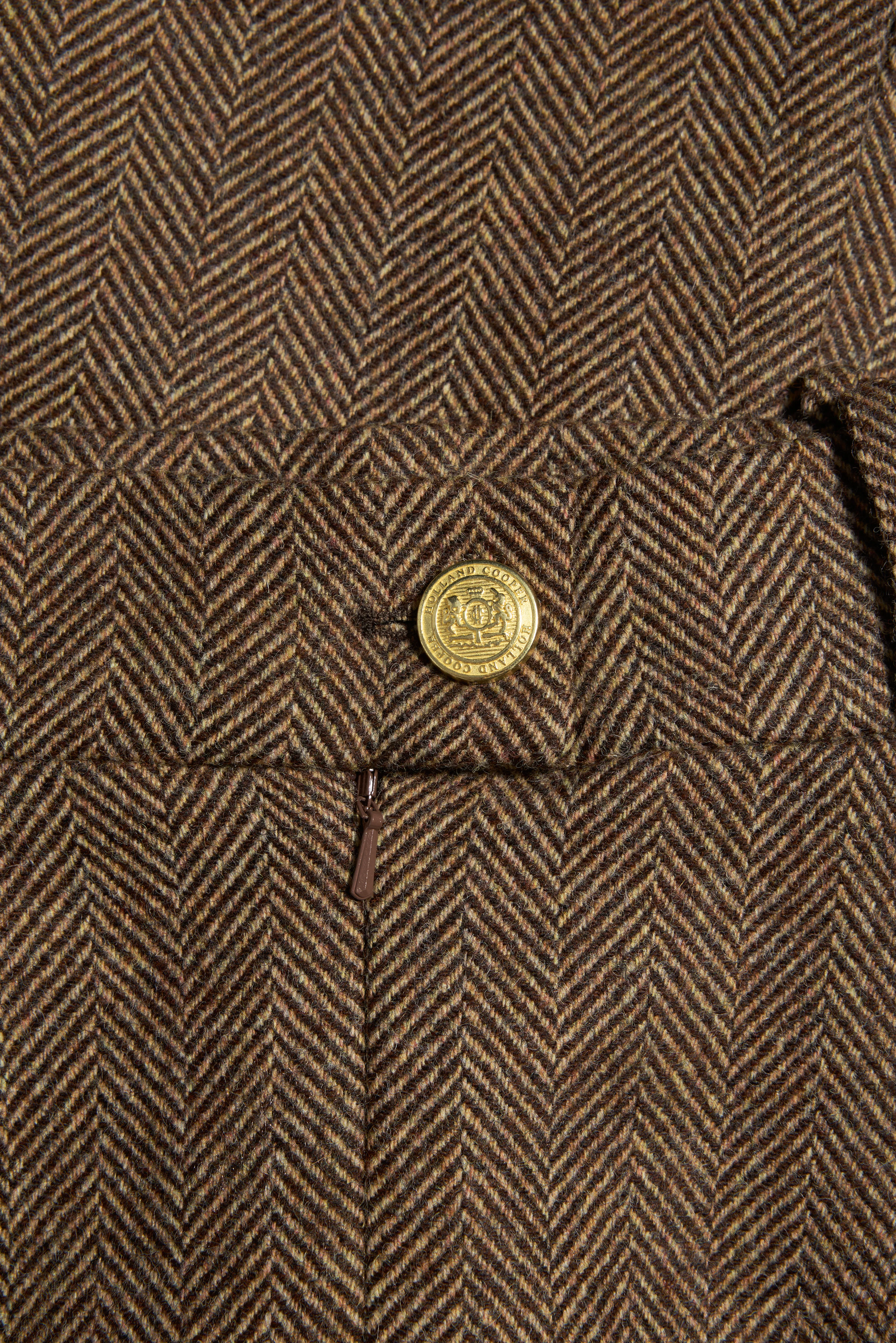 Mayfair Pencil Skirt (Large Scale Brown Herringbone) - Image 10