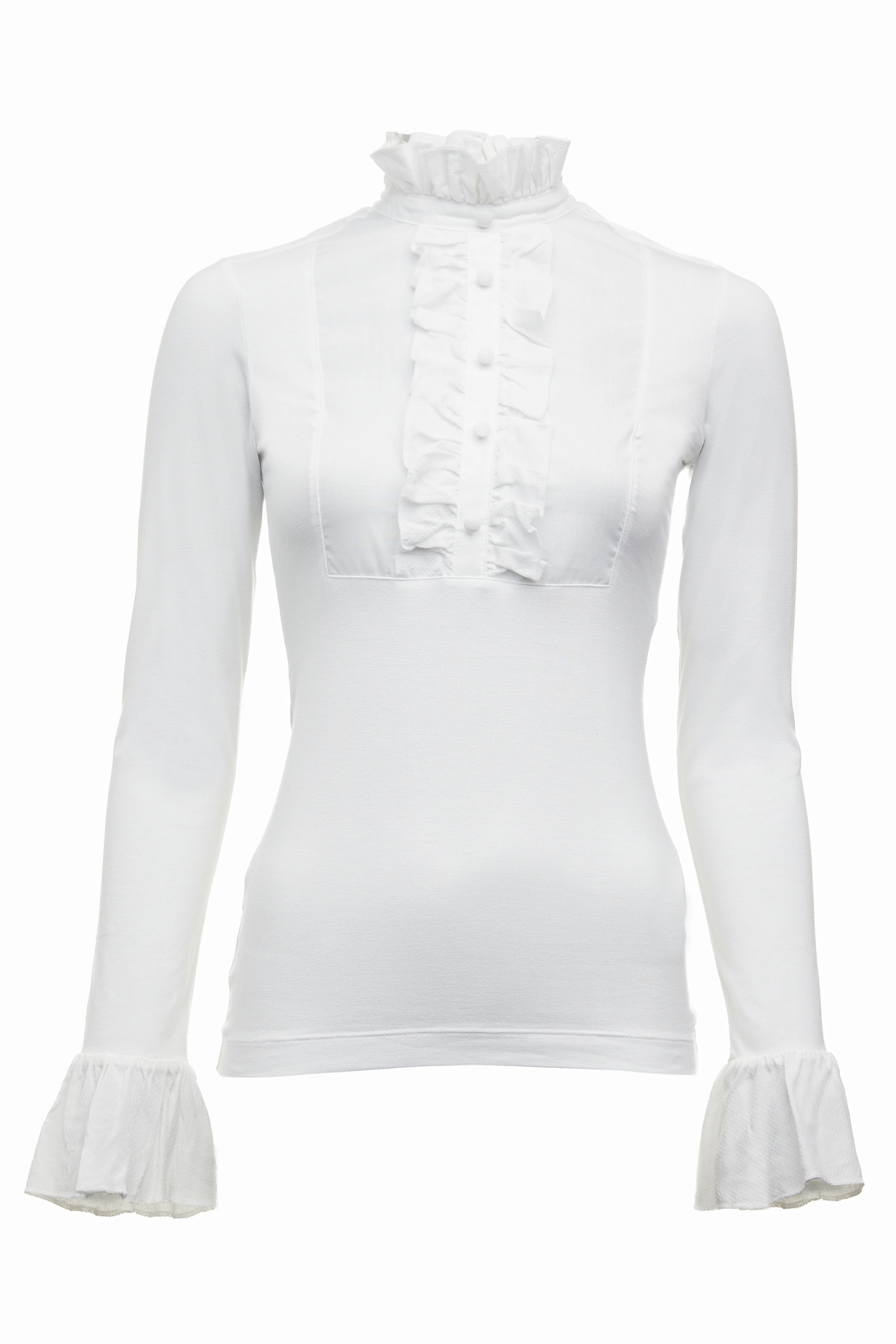 Melissa Jersey Blouse (White) - Image 4