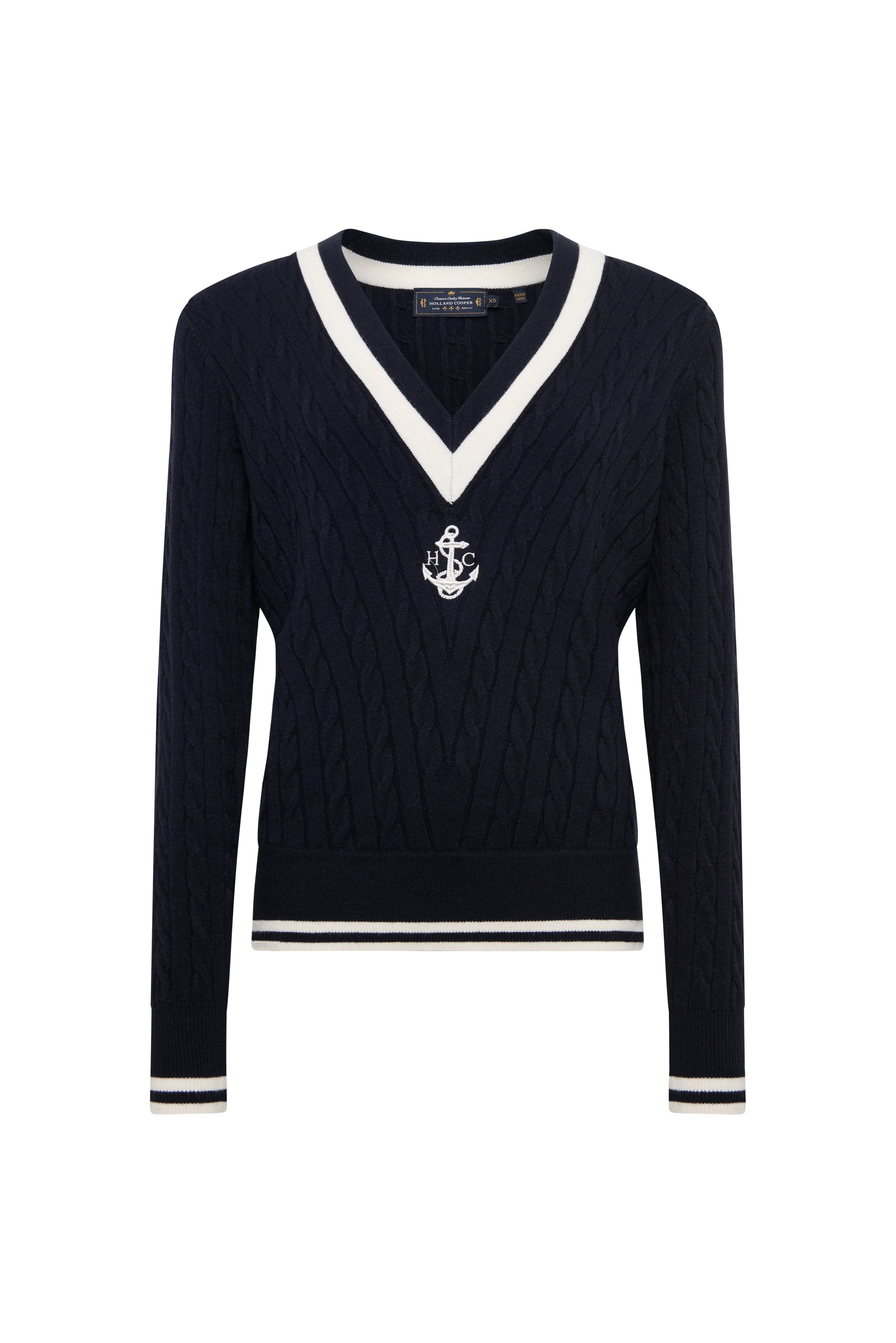 Melissa V Neck Knit (Ink Navy Natural) - Image 7