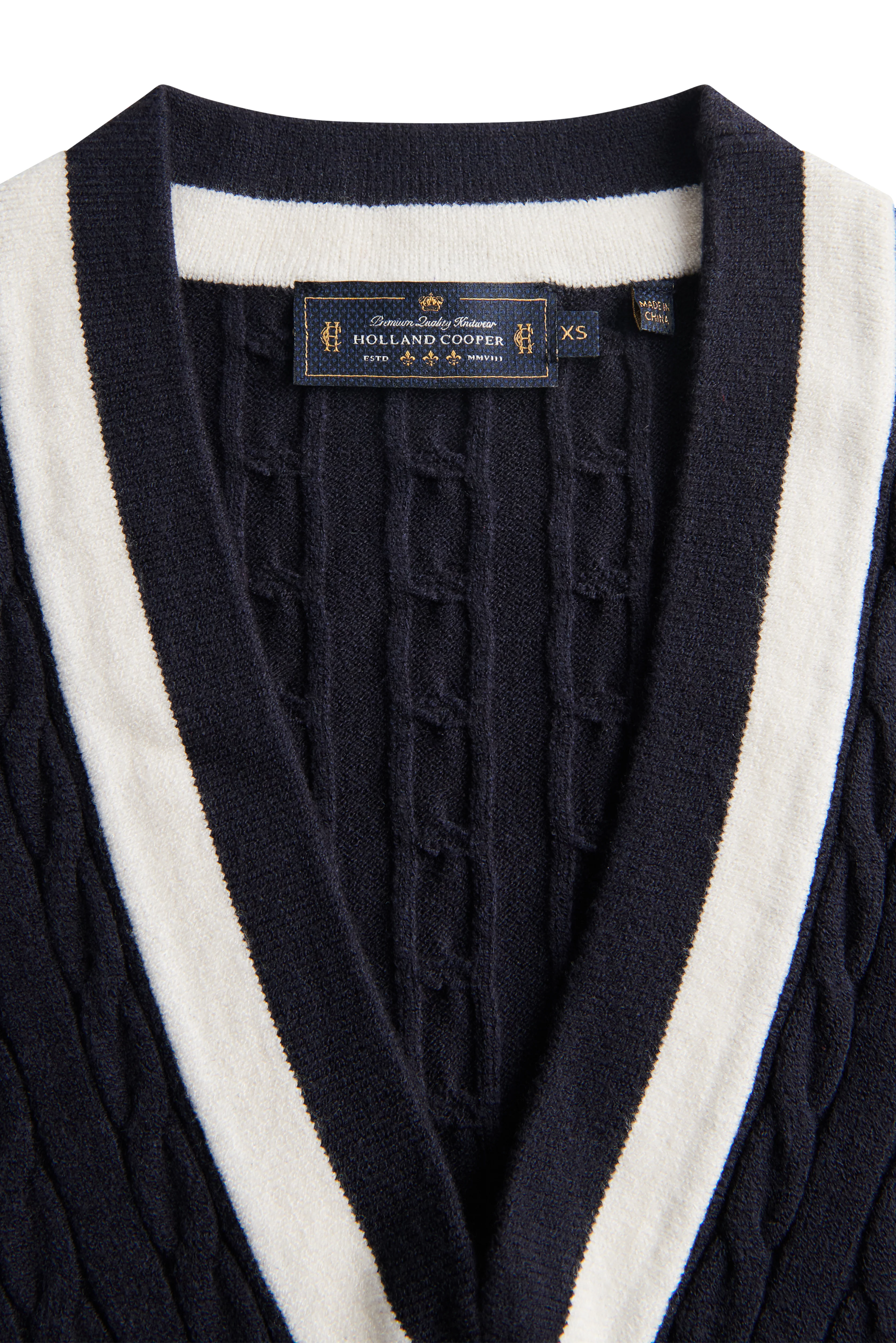 Melissa V Neck Knit (Ink Navy Natural) - Image 8