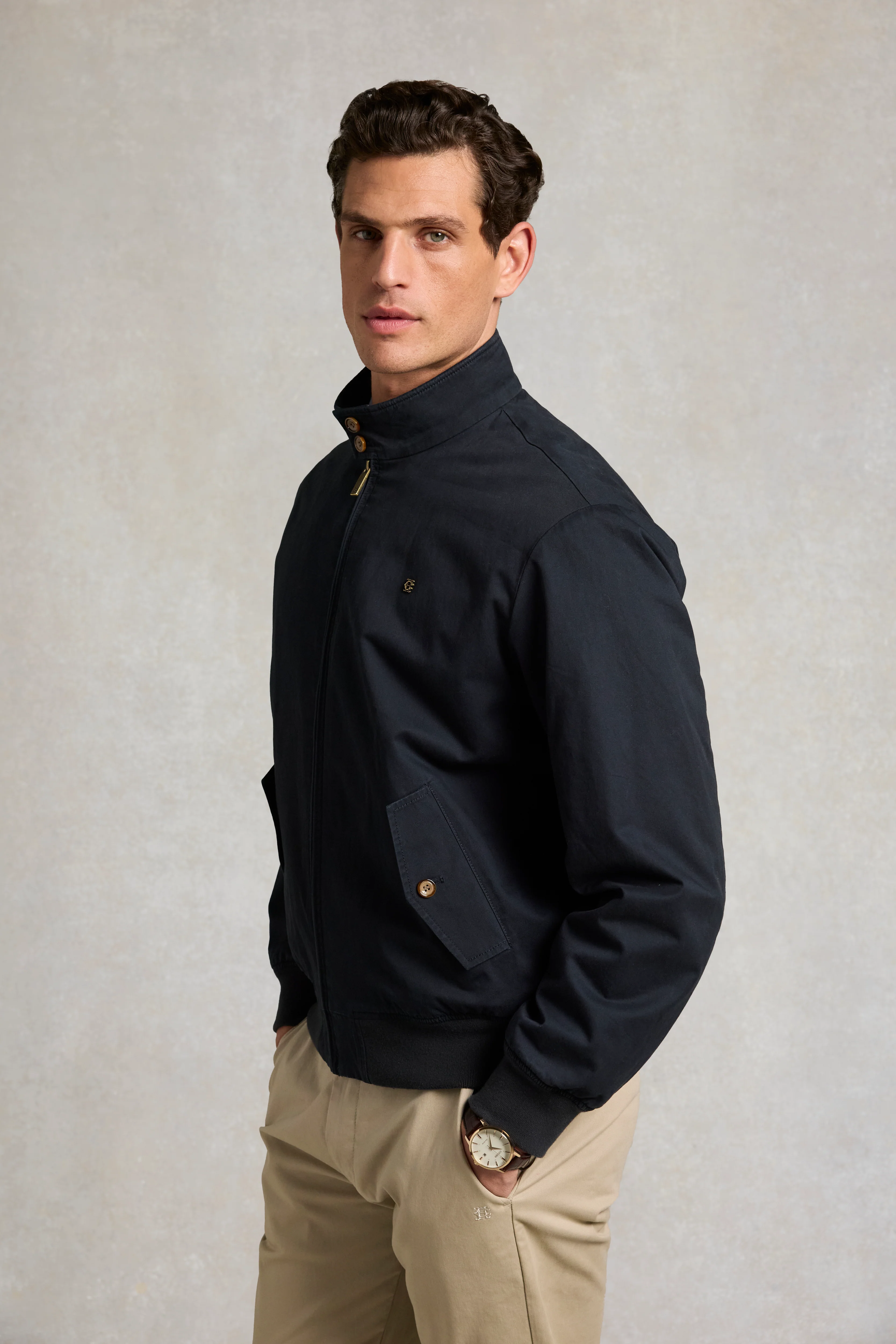 Men's Classic Harrington Jacket (Ink Navy) - Image 4