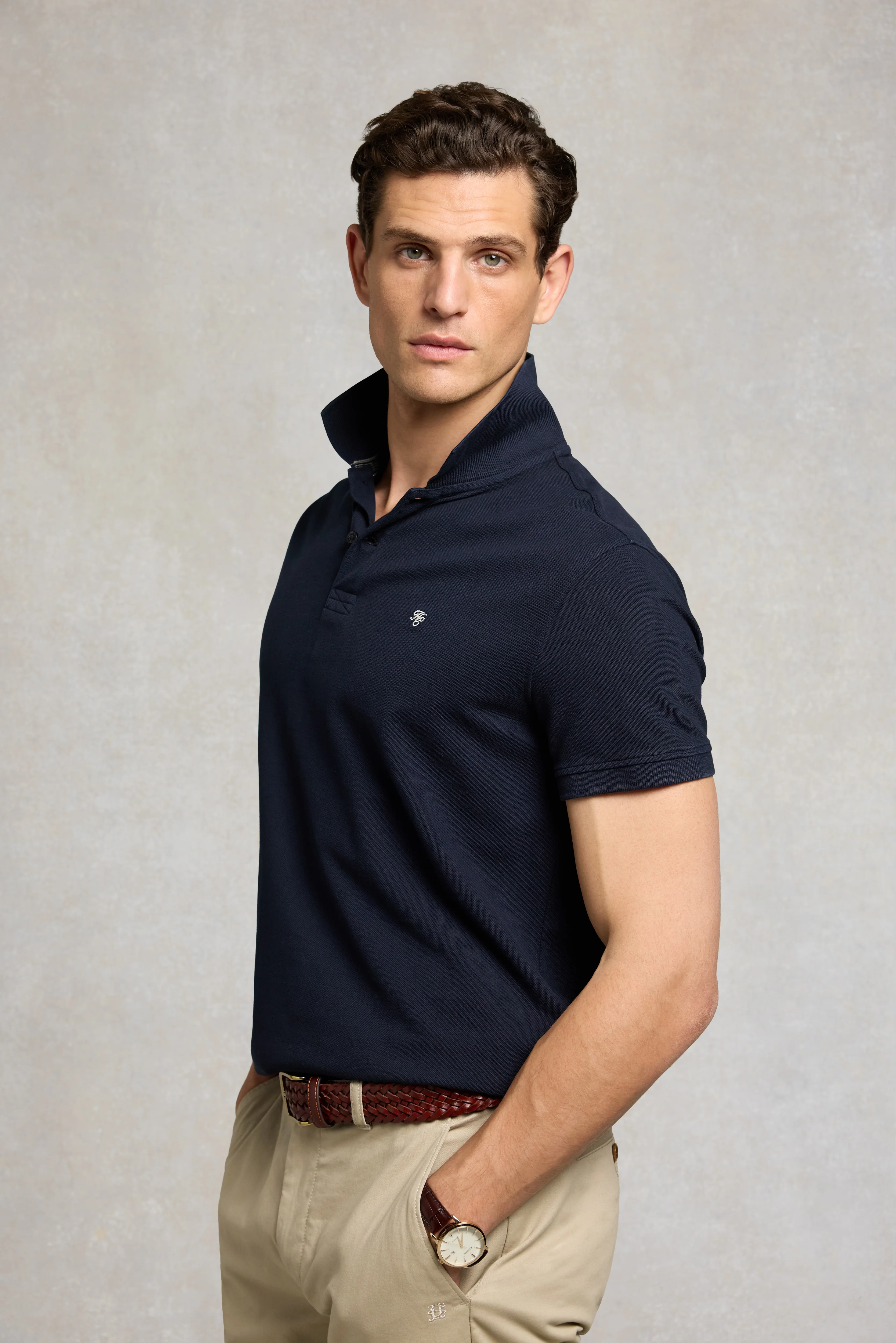 Men's Classic Short Sleeve Polo Shirt (Ink Navy) - Image 2
