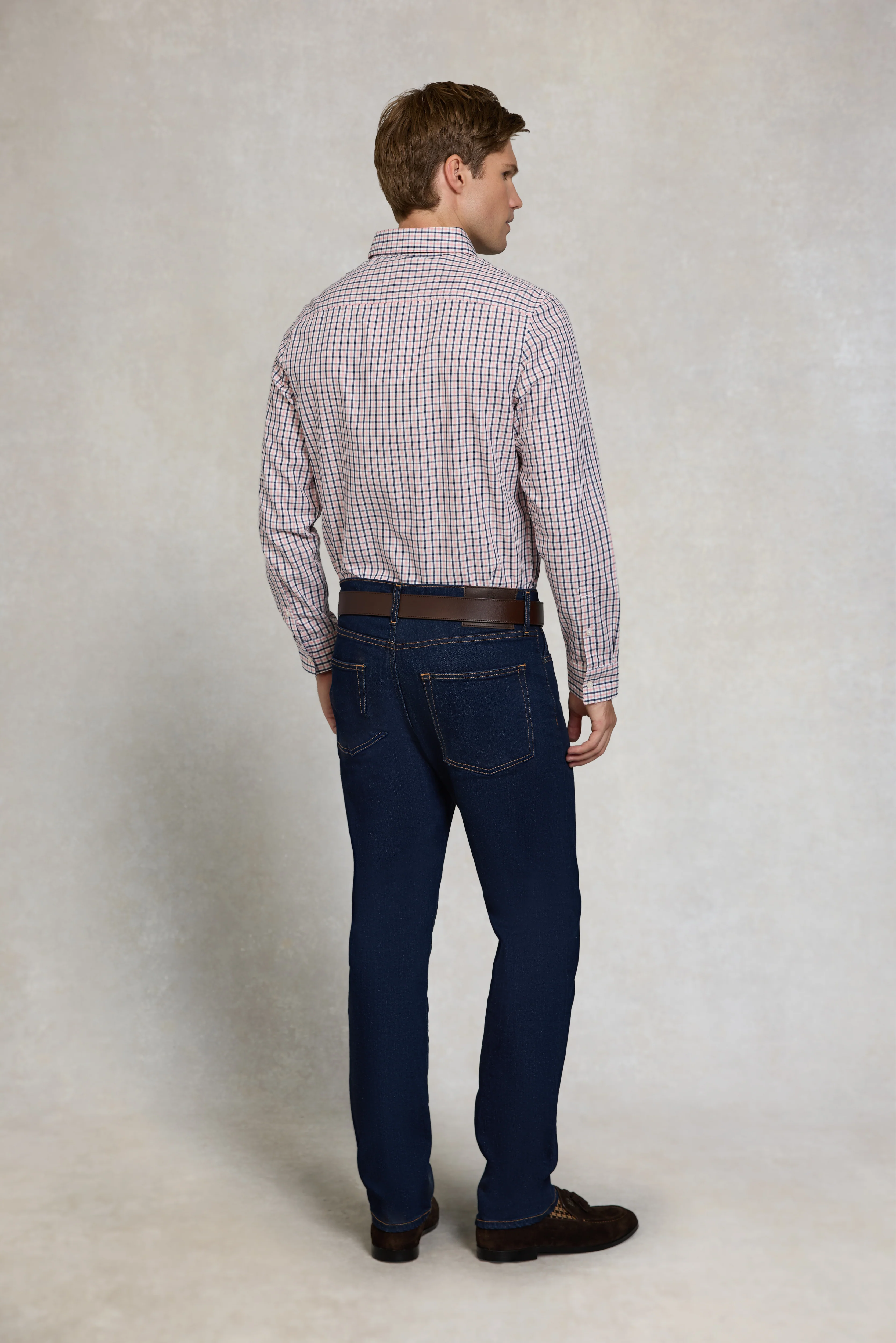 Men's Classic Woven Button Down Shirt (Cotswold Pink Check) - Image 5