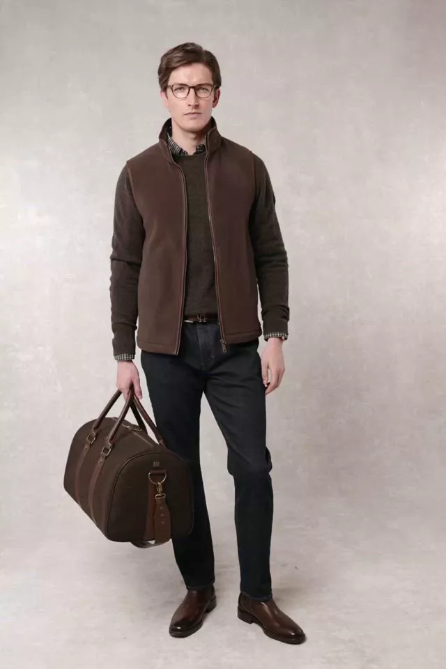 Men's Country Fleece Gilet (Chocolate) - Image 5