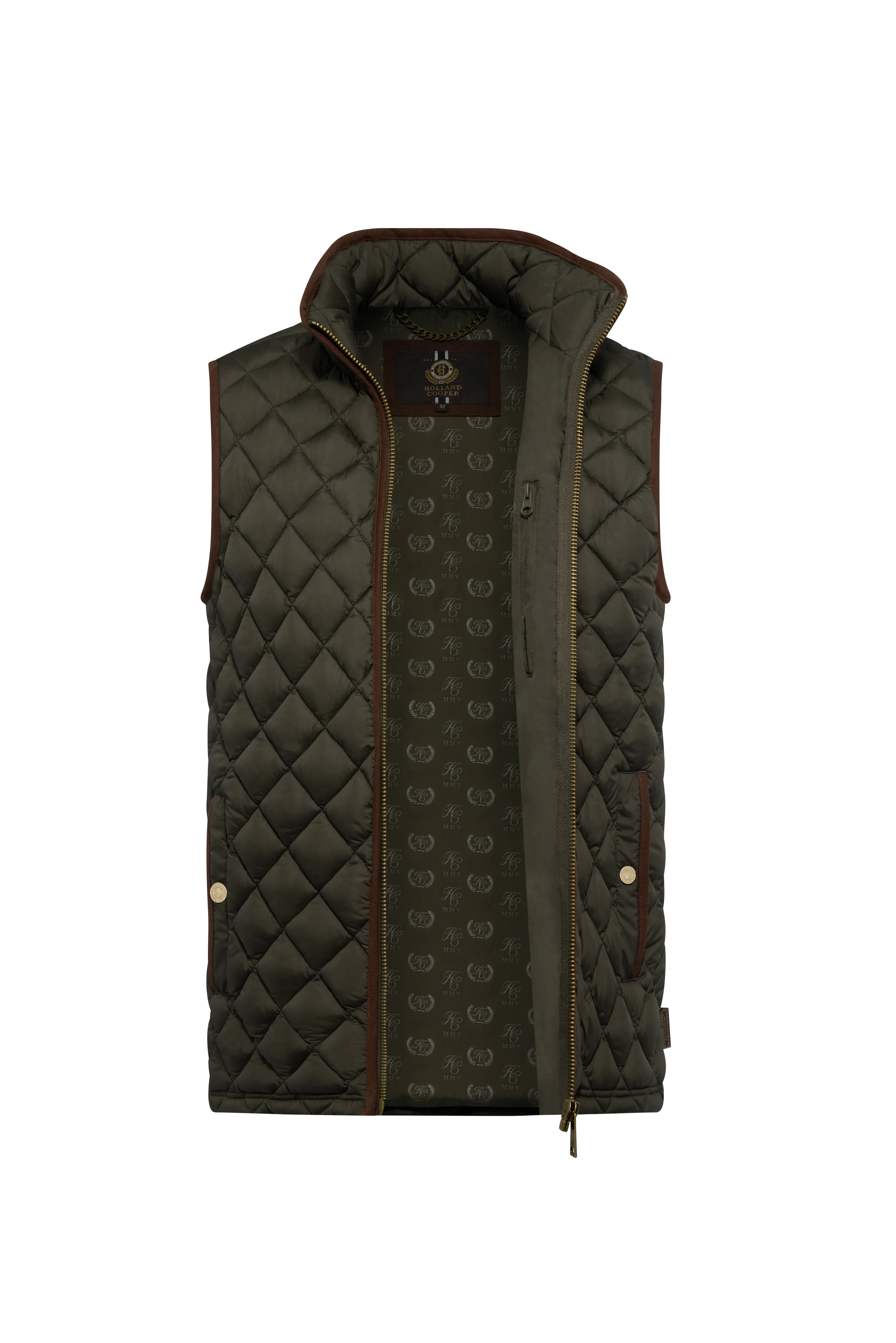 Men's Country Quilted Gilet (Khaki) - Image 6